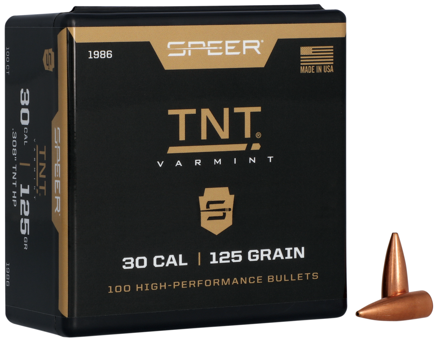 Speer Ammo 1986 TNT 30 Cal .308 125gr Jacketed Hollow Point - 100/Box