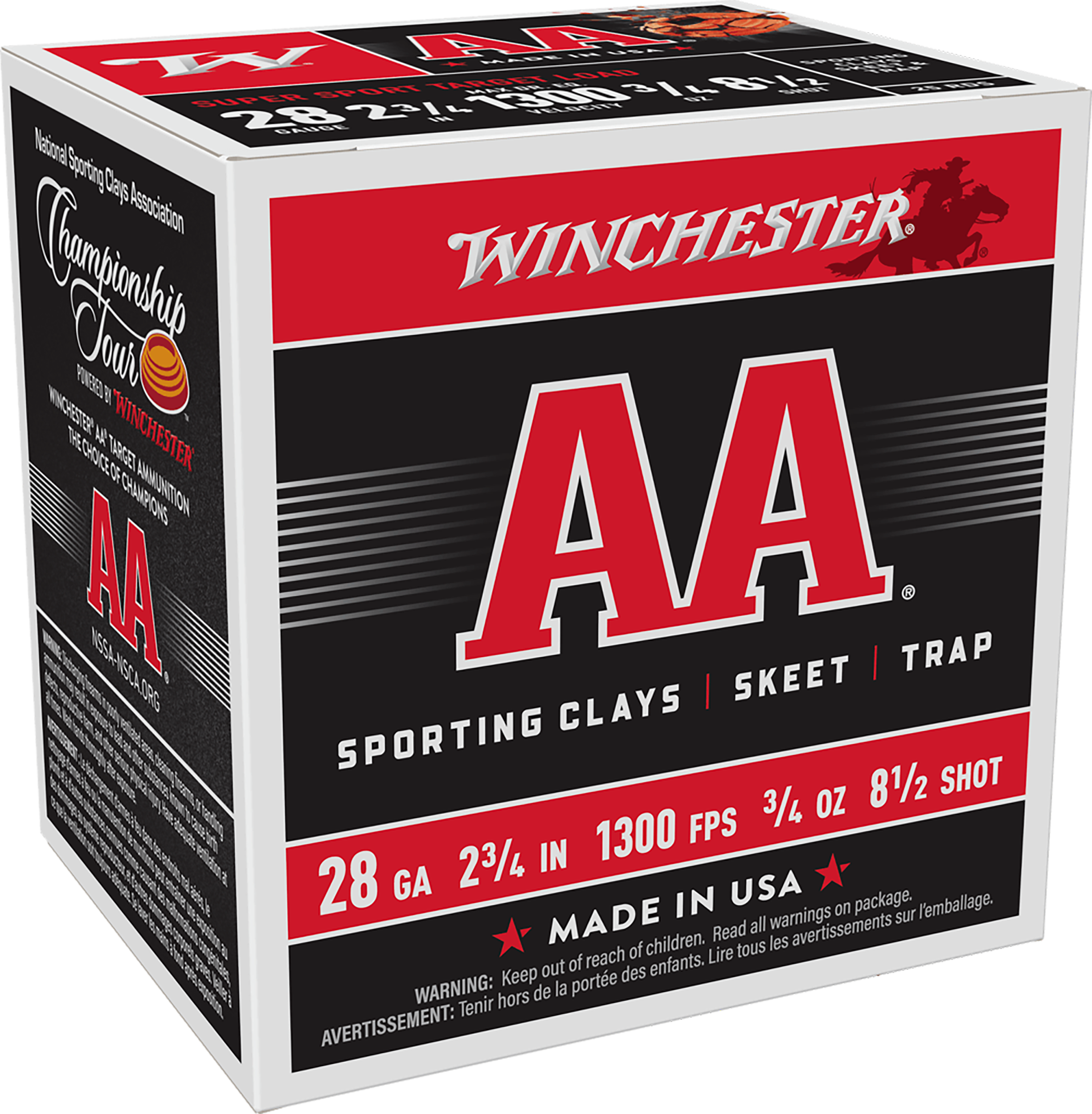 Winchester Ammo AA Super Sport Sporting Clay 28 Gauge 2.75" 3/4 oz #8.5 Shot - Box or Case