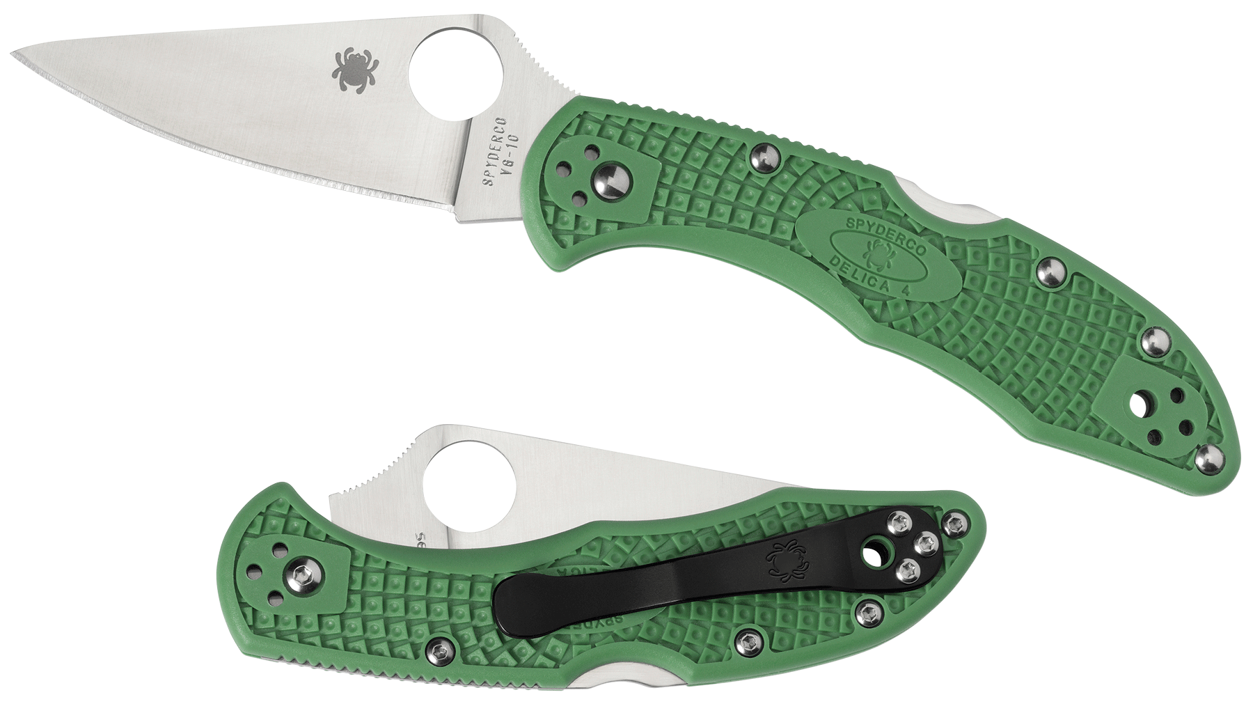Spyderco Delica 4 Lightweight 2.88" VG-10 Drop Point Plain Green FRN Folding Knife