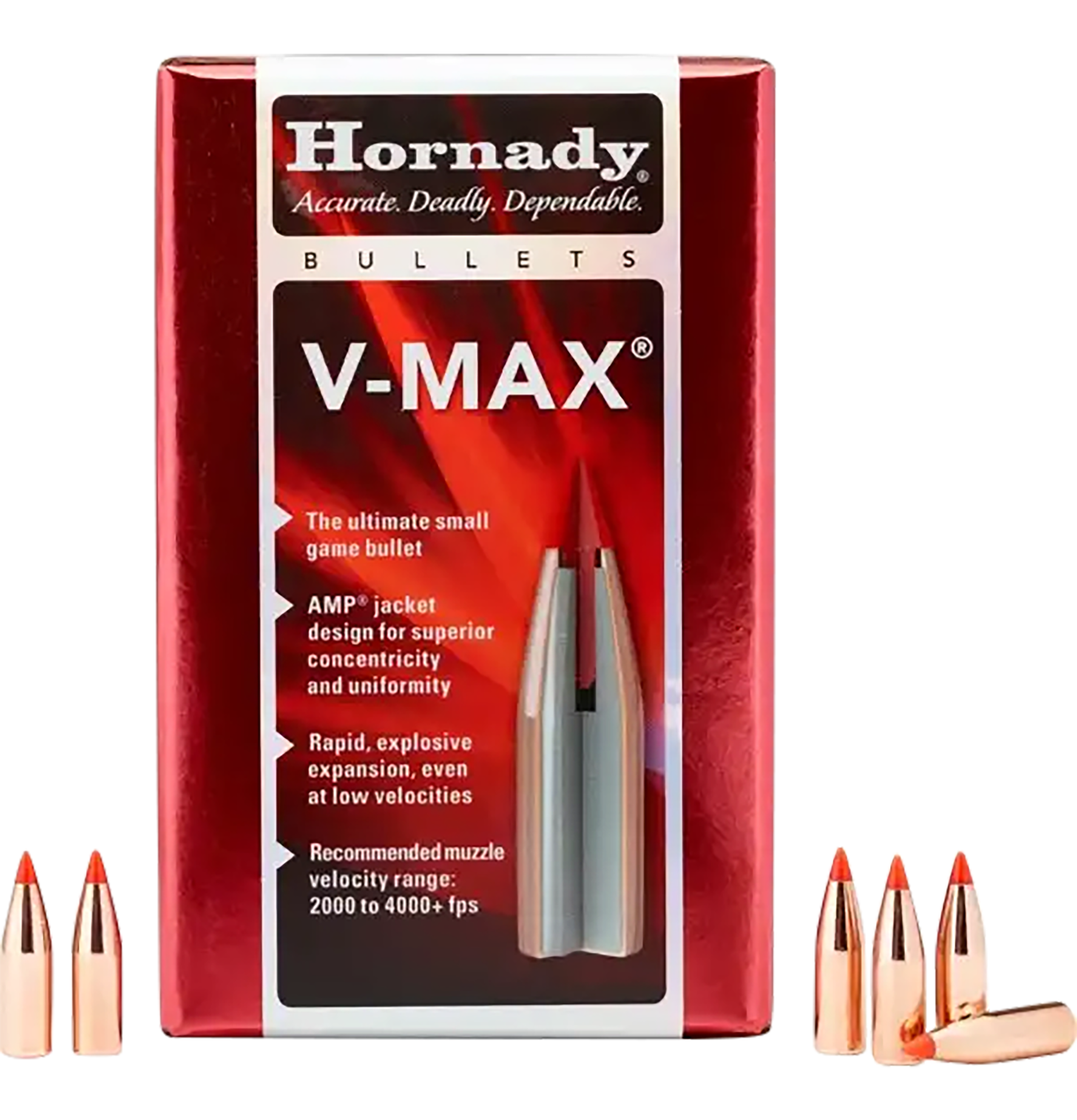 Hornady V-Max 30 Cal .308 110 gr Polymer Tip Rifle Bullets - 100/Box