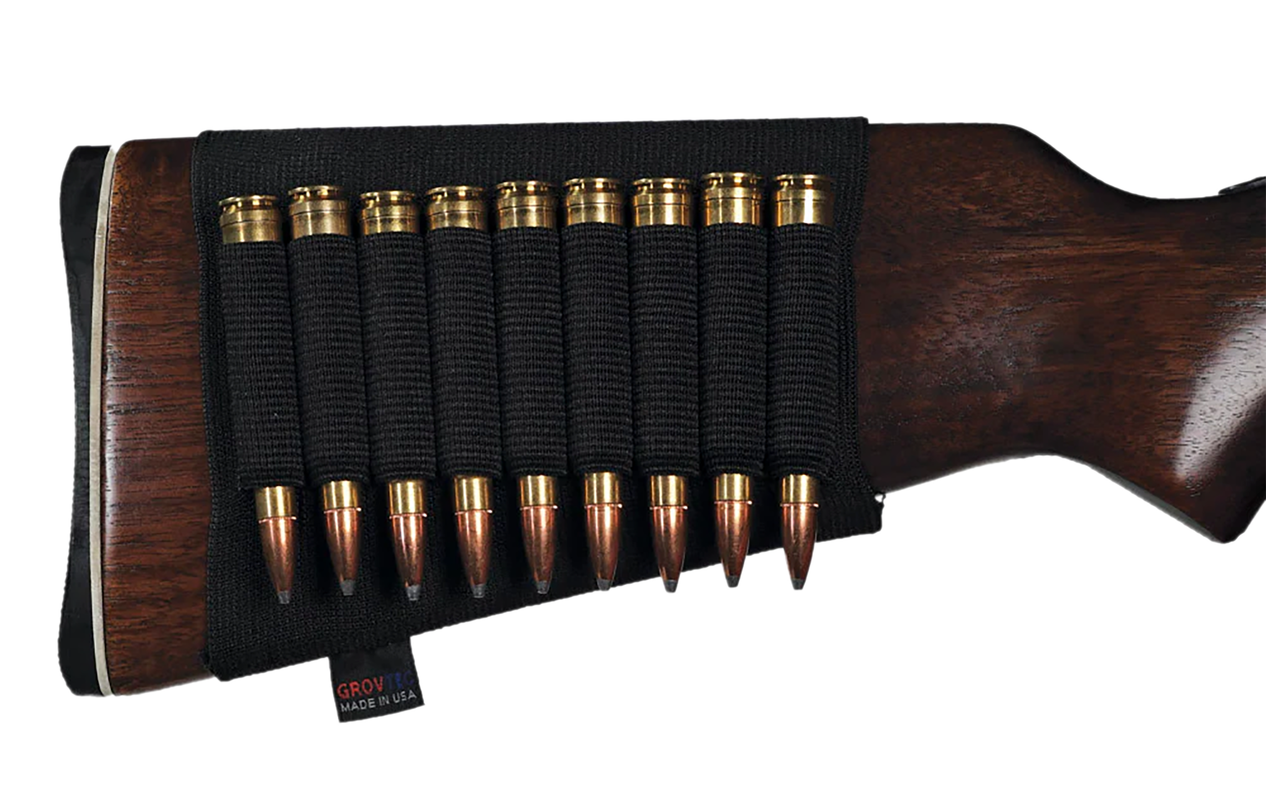 GrovTec GTAC81 Buttstock Cartridge Holder Elastic 9-Rd Black
