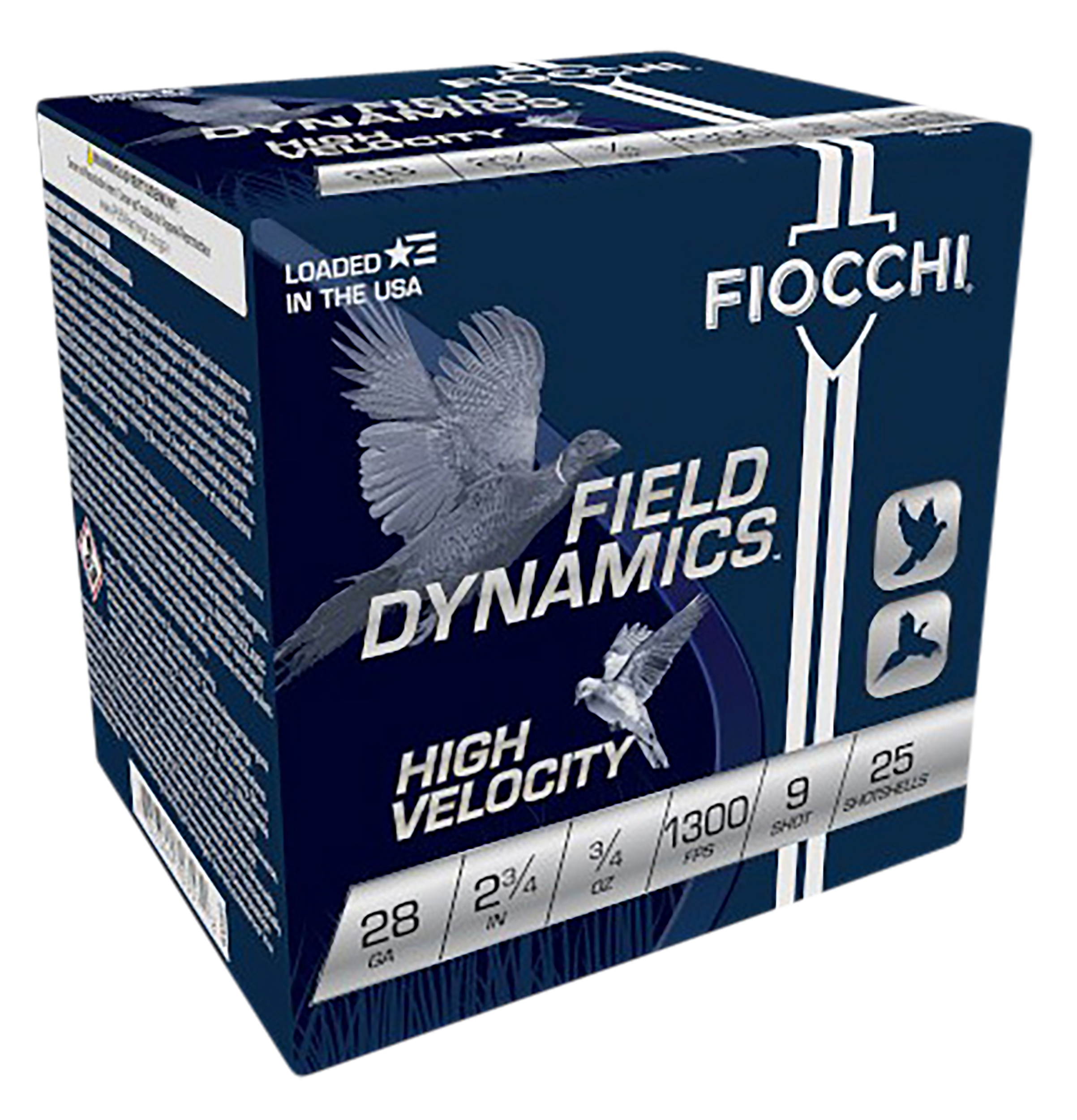 Fiocchi Field Dynamics High Velocity 28 Gauge 2.75" 3/4 oz 9 Shot 25 Bx/10 Cs - Box or Case