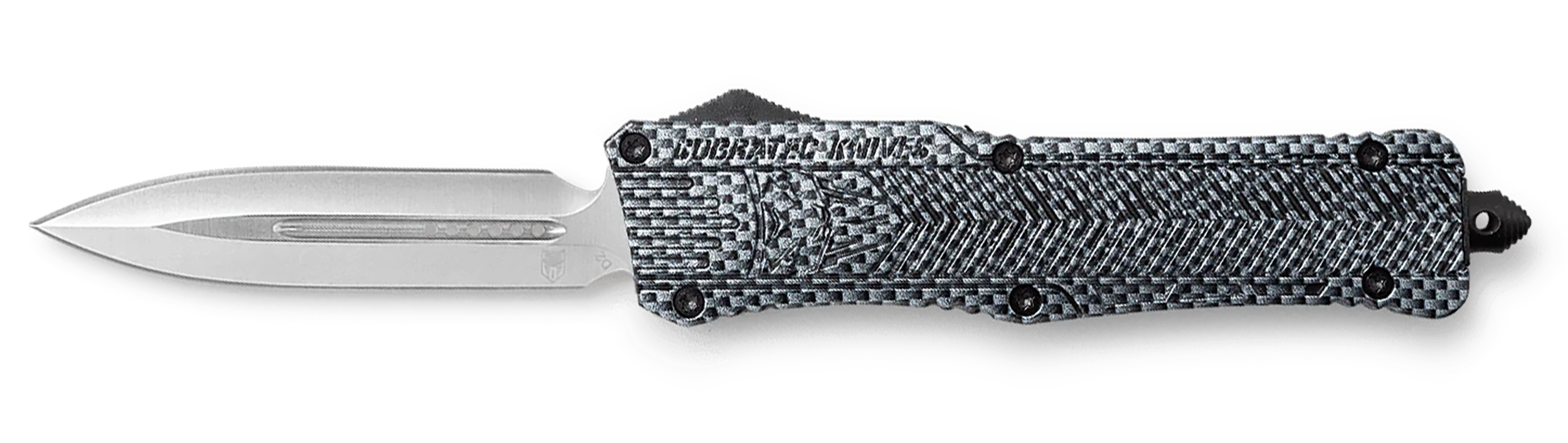 CobraTec Knives CTK-1 Large 3.75" OTF Drop Point Plain D2 Steel Carbon Fiber Aluminum Handle