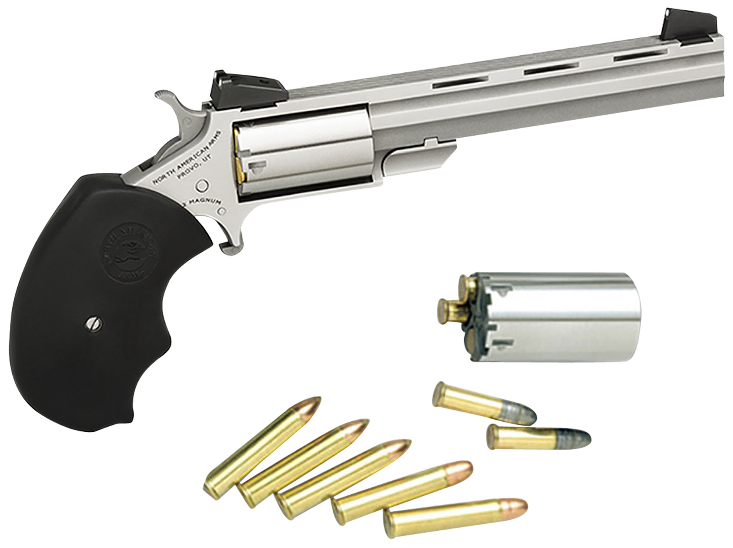 North American Arms Mini-Master 22 LR / 22 WMR 4" 5-Rd SAO Revolver - CA Compliant