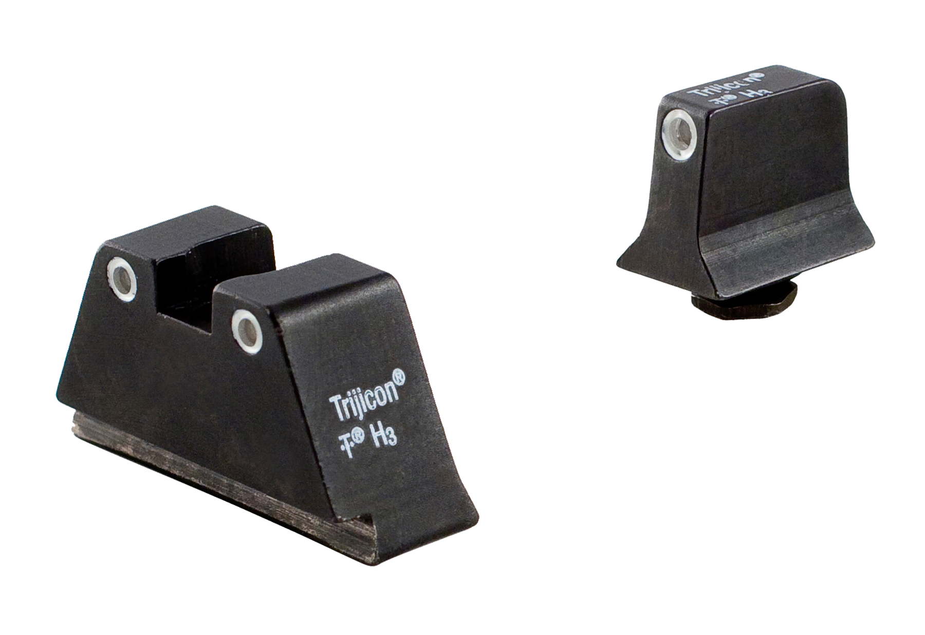Trijicon Suppressor/Optic Height Night Sights Green Tritium White Outline - Glock 17/17L/19