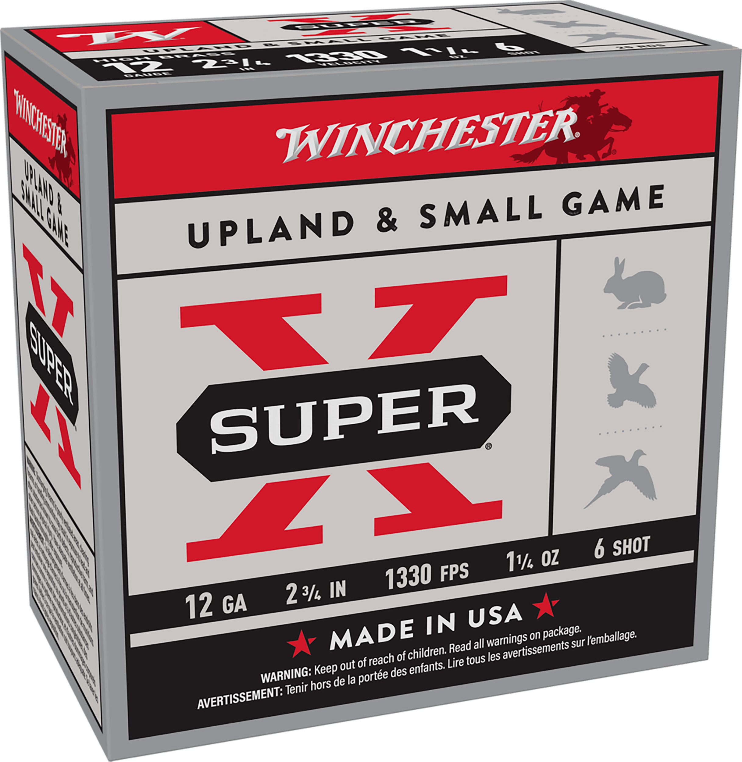 Winchester Ammo Super X Game Load 12 Gauge 2.75" 1-1/4 oz #6 Shot 25 Rd - Box or Case