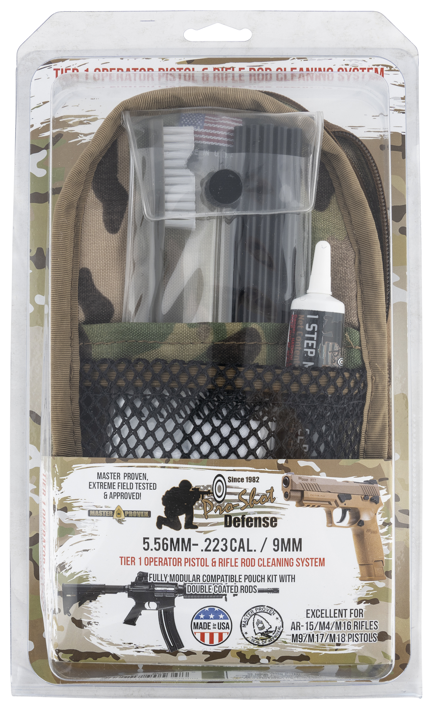 Pro-Shot MMULTICAM5569MM Rod Cleaning System 223 Rem/5.56 NATO/9mm Luger Multi-Camo Pouch