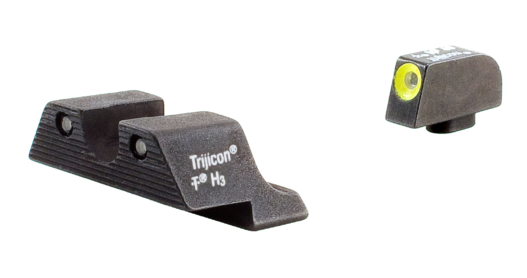 Trijicon HD Night Sights Green Tritium Yellow Outline Front - Glock 17/17L/19 Standard Frame
