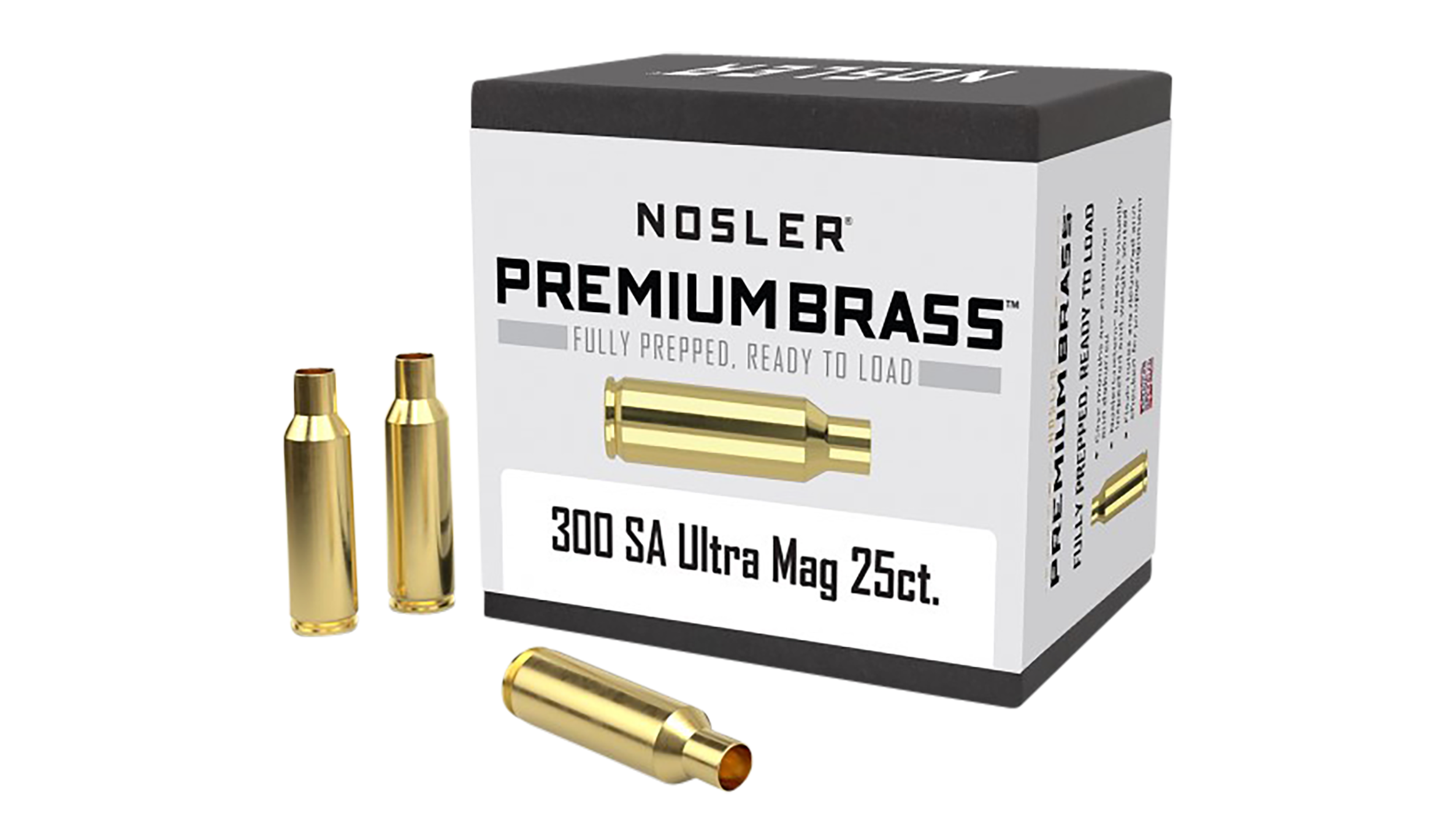 Nosler Premium Brass 300 Rem SA Ultra Mag Unprimed Rifle Cases 25/Box