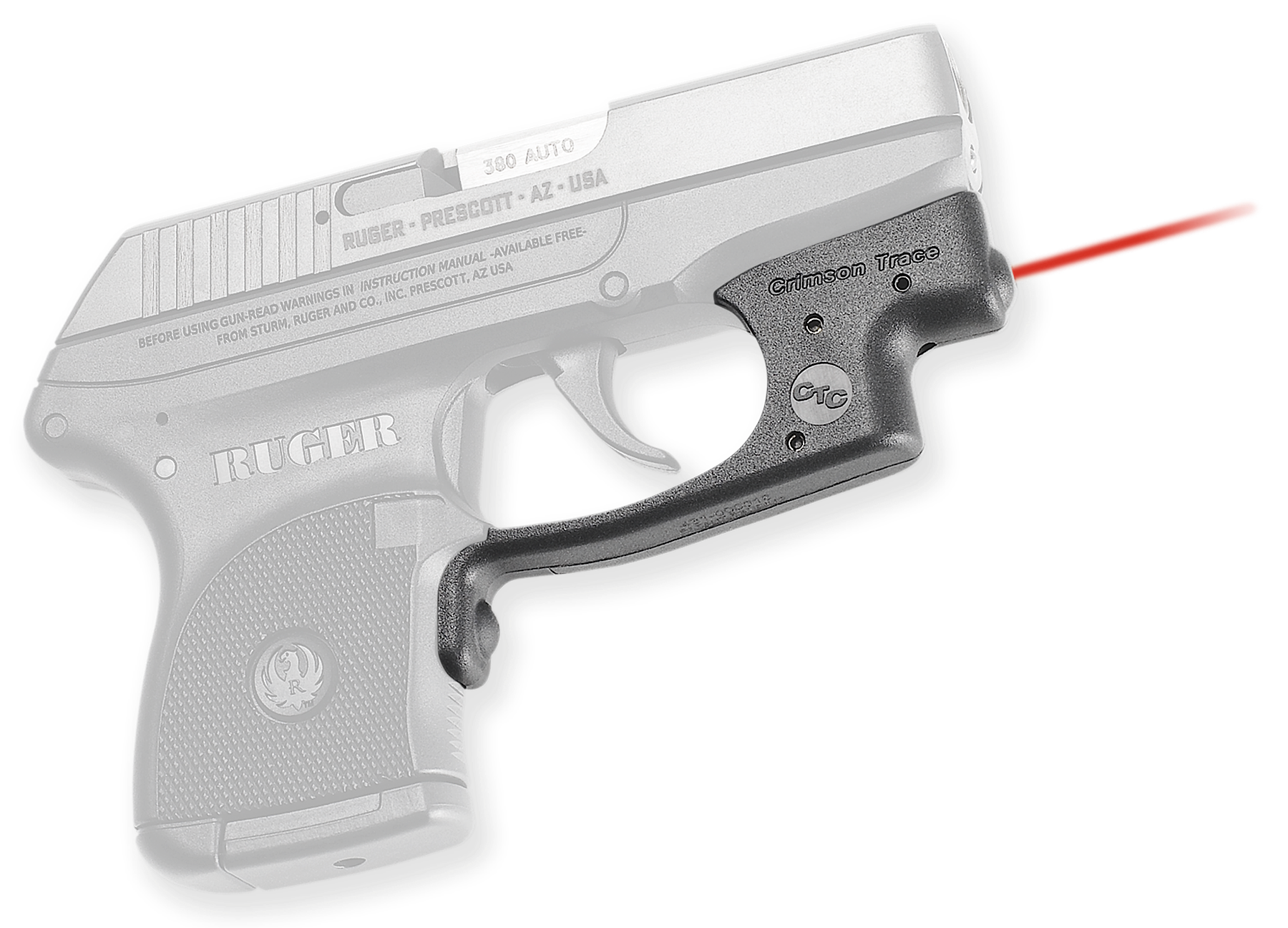 Crimson Trace LG-431 Laserguard Red Laser Sight for Ruger LCP Black Polymer Trigger Guard Mount