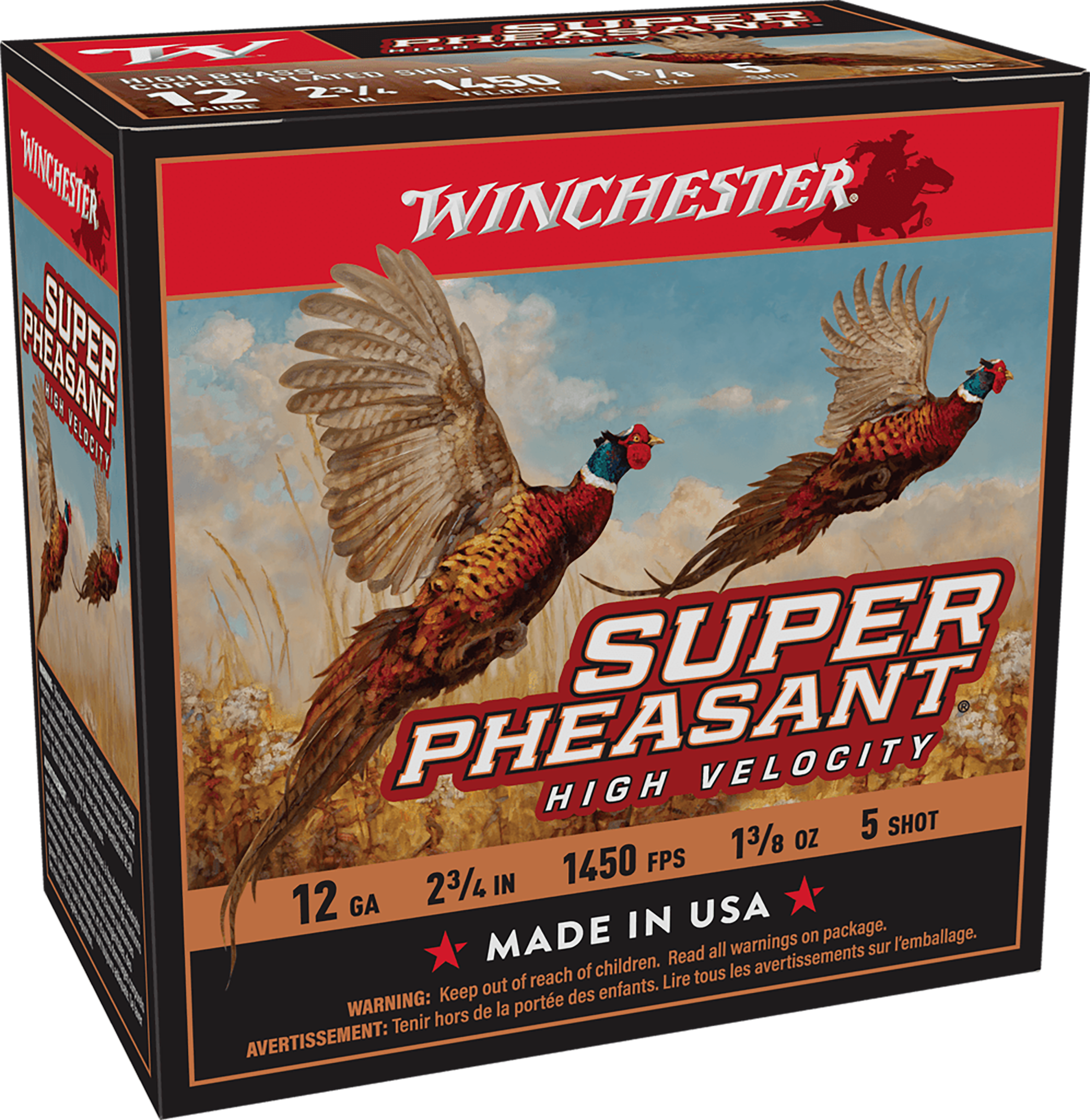 Winchester Ammo Super Pheasant High Velocity High Brass 12 Gauge 2.75" 1-3/8 oz #5 Shot - Box or Case