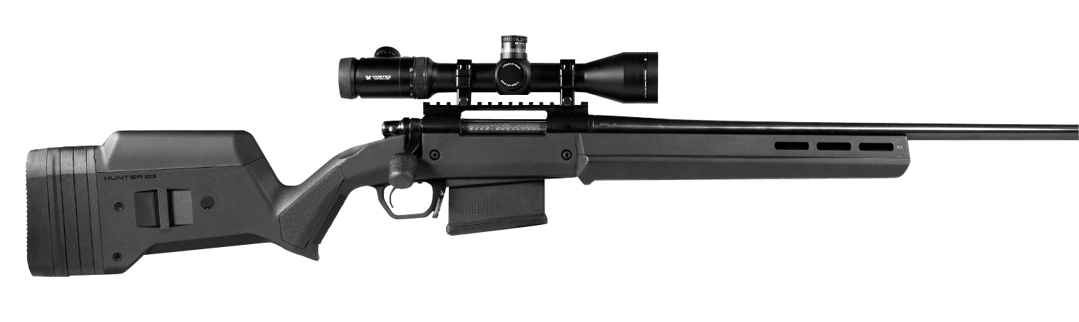 Magpul Hunter American Fixed Stock Aluminum Bedding & Adjustable Comb 13-15" LOP Black for Ruger American Short Action