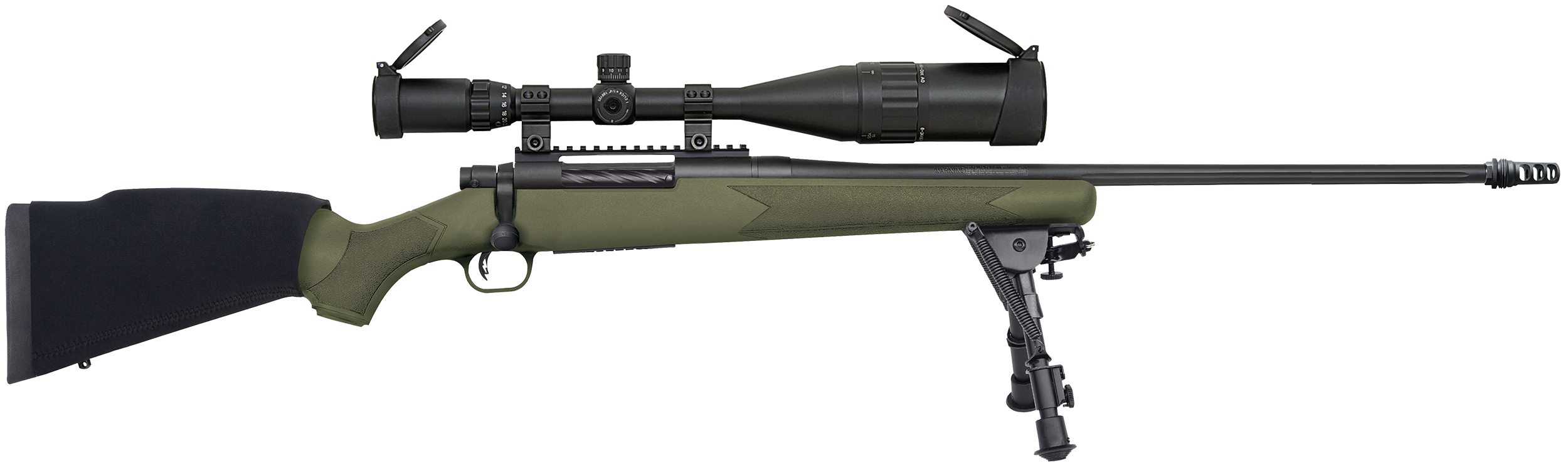 Mossberg Patriot Night Train 300 Win Mag 24" 3+1 Bolt Action Rifle - 6-24x50mm Scope & Bipod