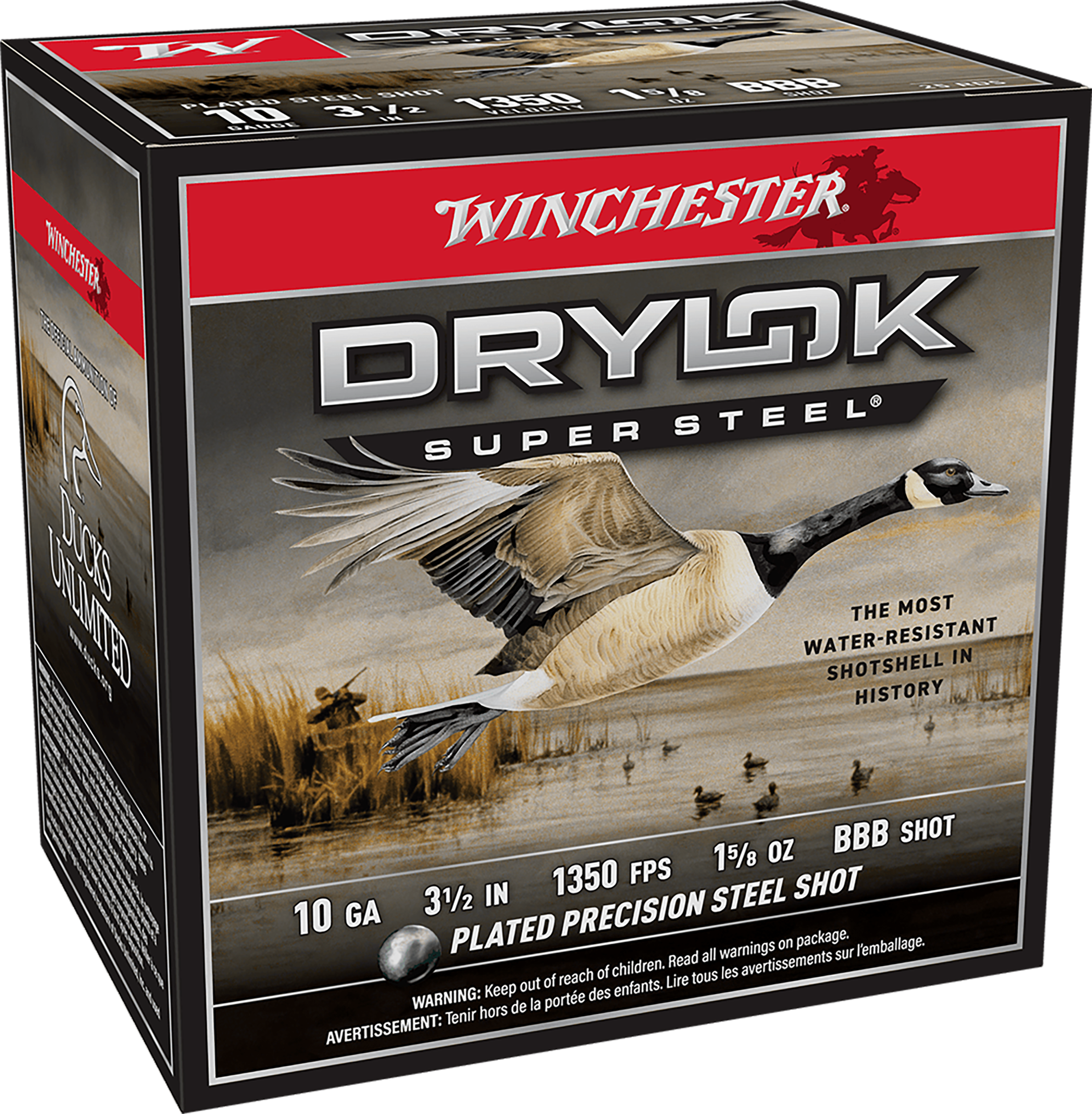 Winchester Ammo Drylok Super Steel 10 Gauge 3.5" 1-5/8 oz BBB Shot 25 Rd - Box or Case