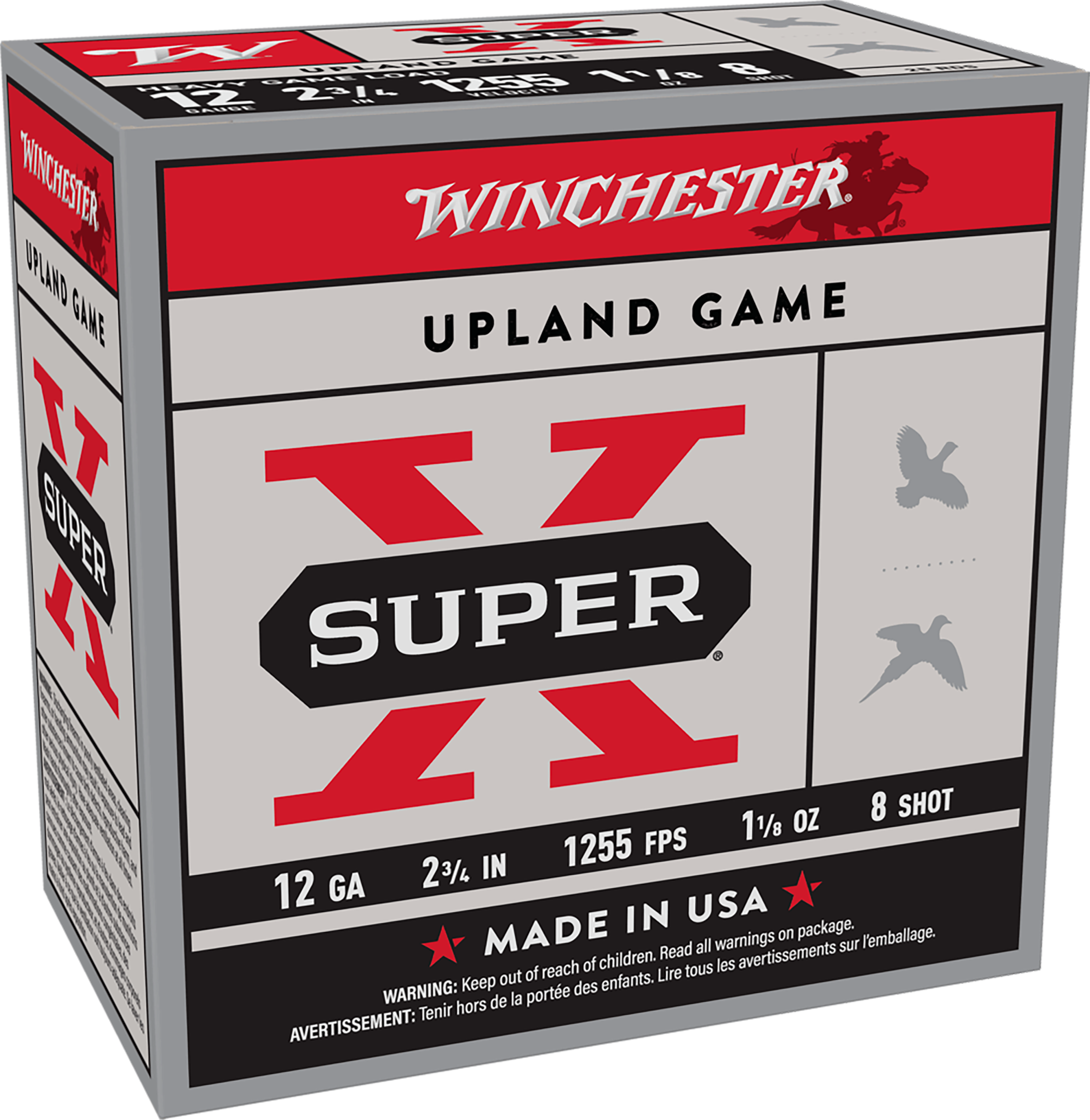 Winchester Ammo Super X Heavy Game Load 12 Gauge 2.75" 1-1/8 oz #8 Shot 25 Rds - Box or Case