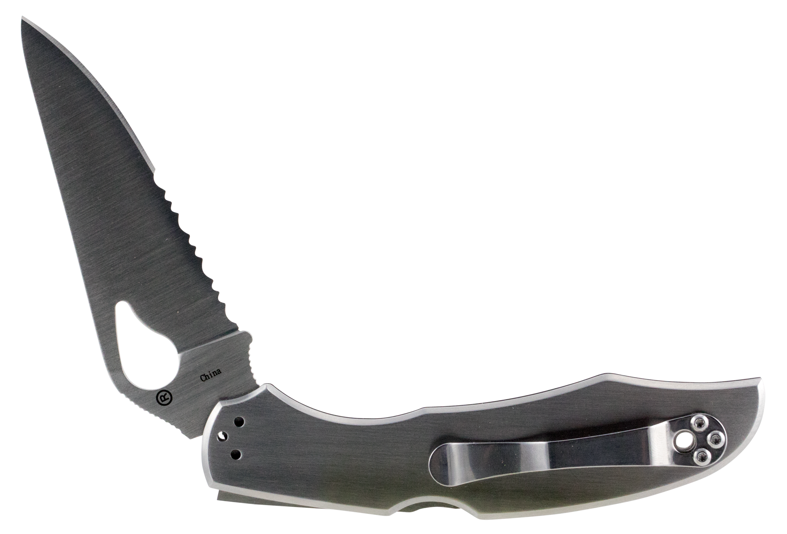 Spyderco Byrd Cara Cara 2 3.75" 8Cr13MoV Drop Point Part Serrated Stainless Steel Folding Knife
