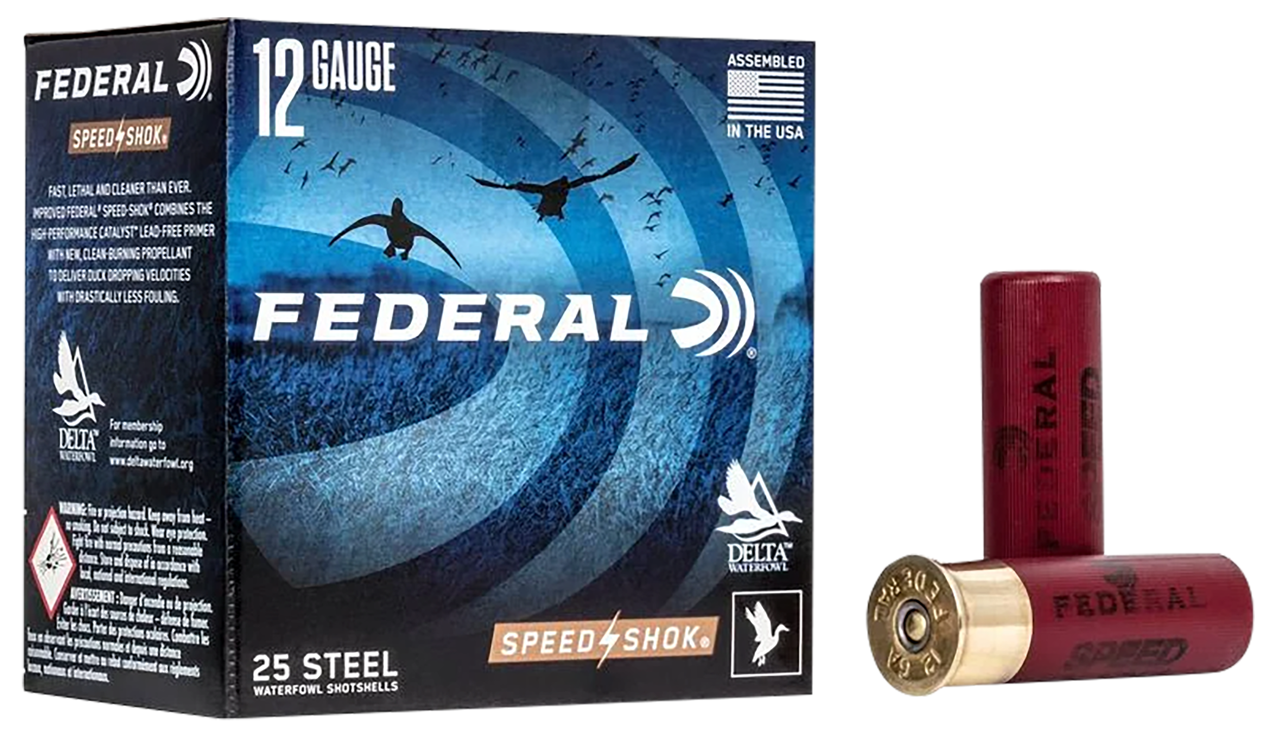 Federal Speed-Shok 12 Gauge 3" 1-1/8 oz #2 Steel Shot 25 Rd - Box or Case