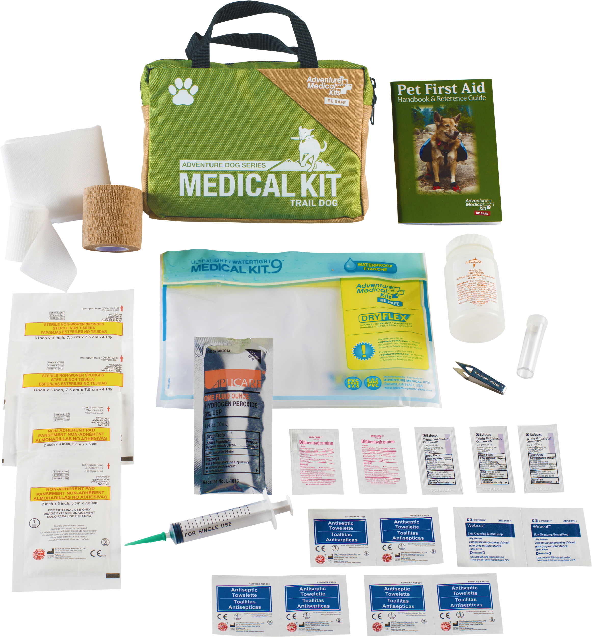 Adventure Medical Kits Trail Dog Medical Kit - Pet First Aid Kit - Green
