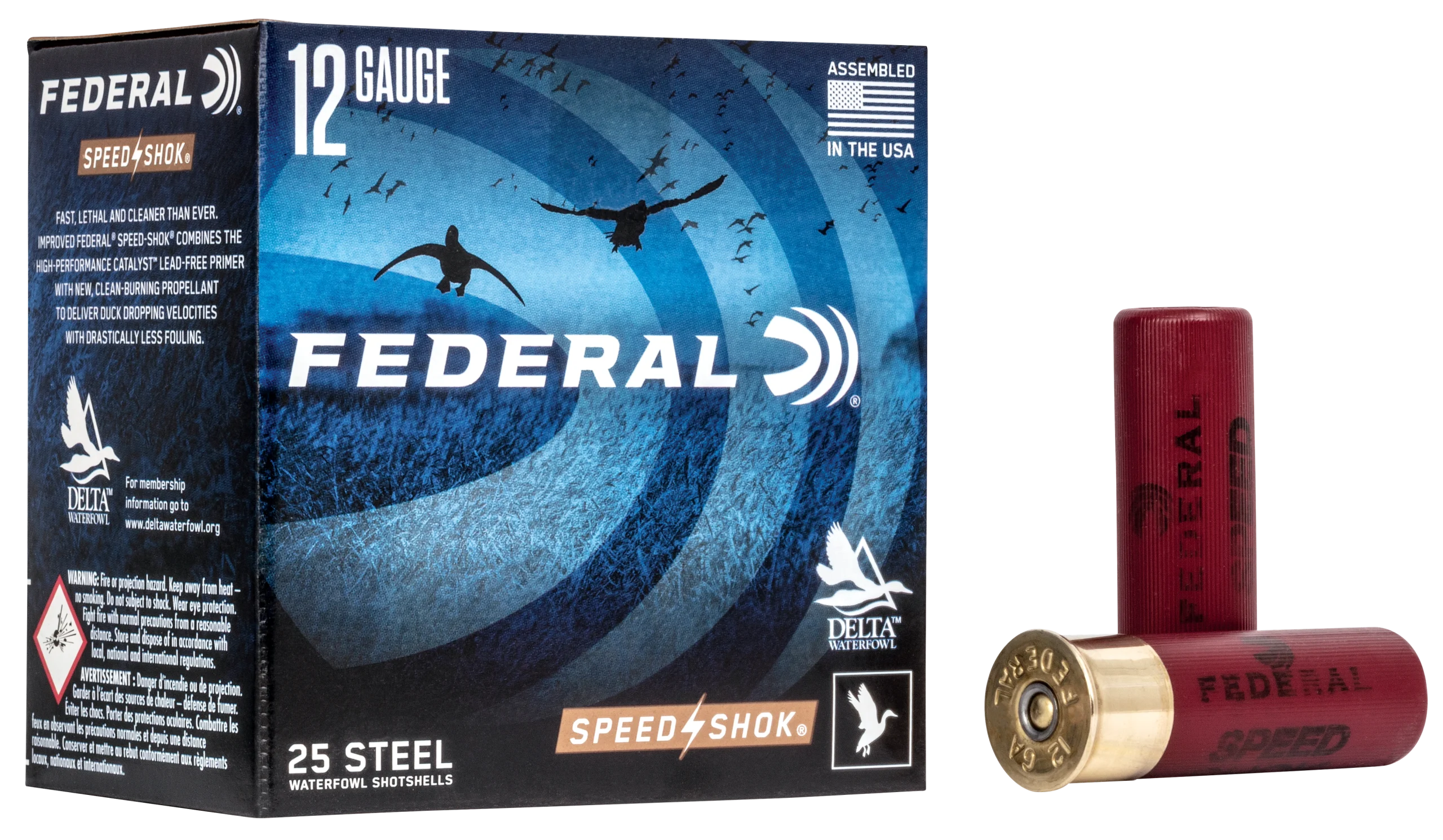 Federal Speed-Shok 12 Gauge 3" 1-1/8 oz BB Steel Shot 25 Rd - Box or Case