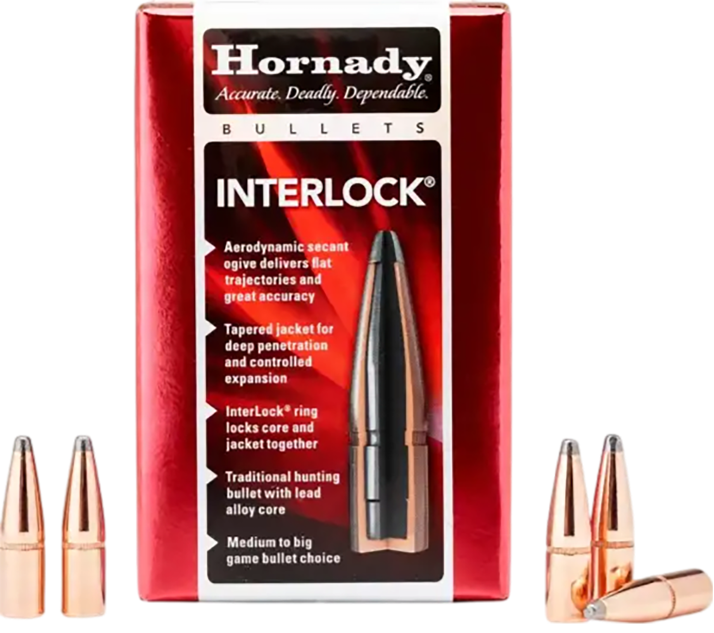 Hornady InterLock 30 Cal .308 150 gr BTSP Bullets - 100 Per Box