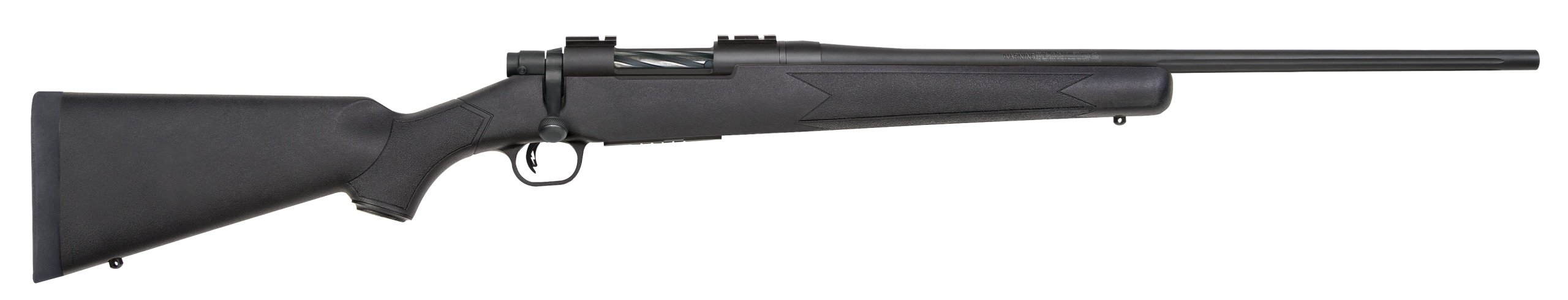 Mossberg Patriot 350 Legend 22" 4+1 Bolt Action Rifle - Matte Blued Fluted Barrel - Black Synthetic Stock
