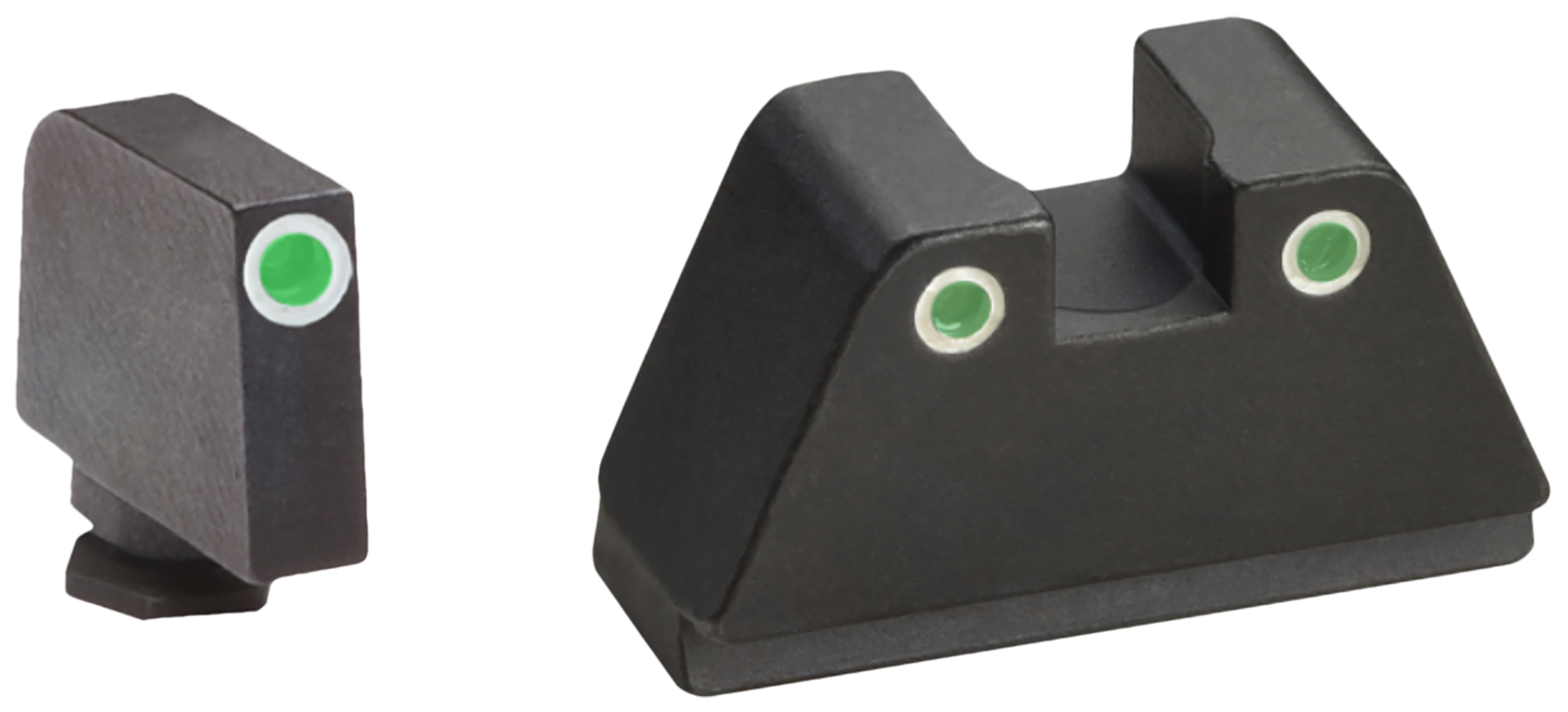 AmeriGlo GL329 Optic Compatible Sight Set for Glock - XL Tall Green Tritium White Outline 3-Dot