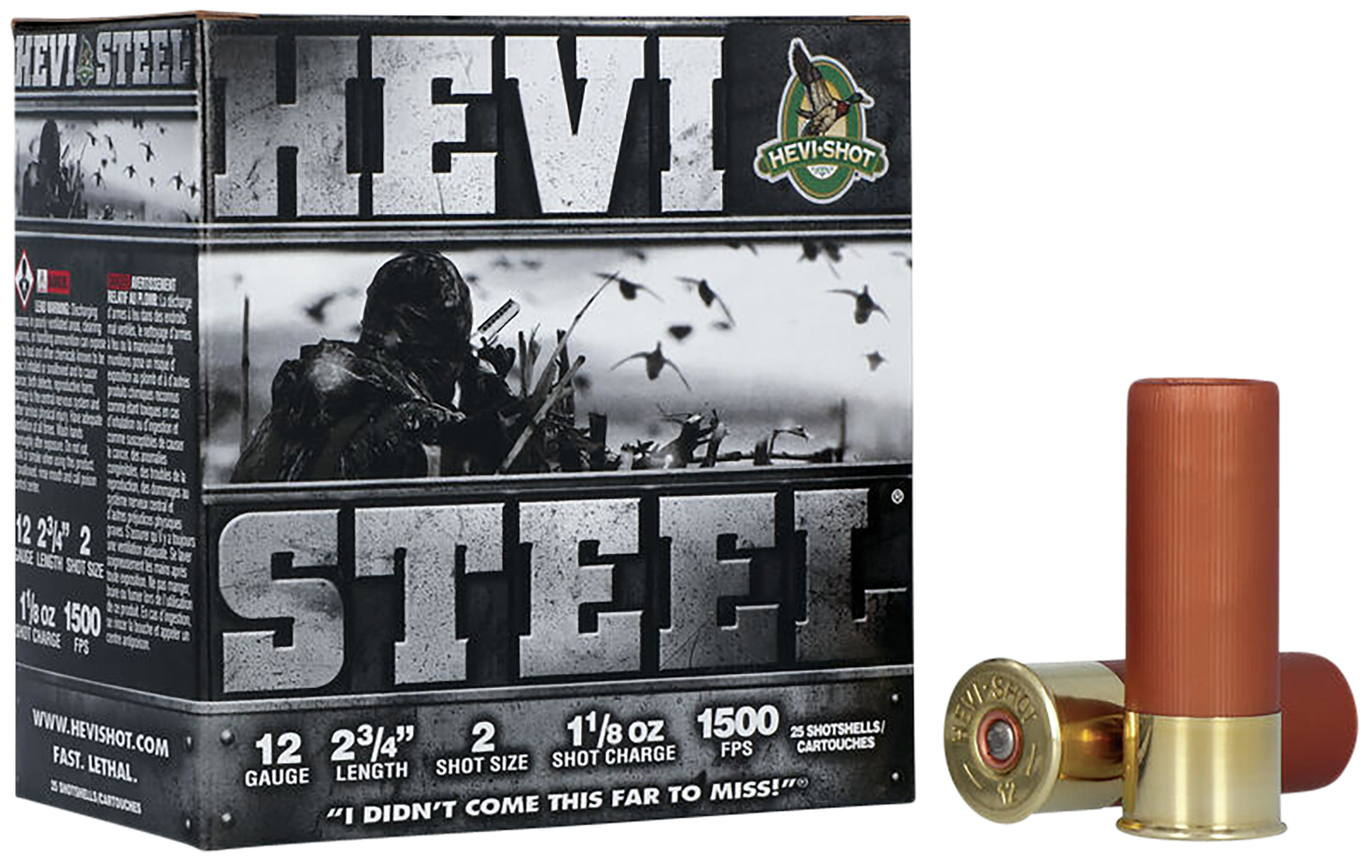 Hevishot HEVI-Steel 12 Gauge 2.75" 1-1/8 oz 2 Shot 1500 fps - Box or Case