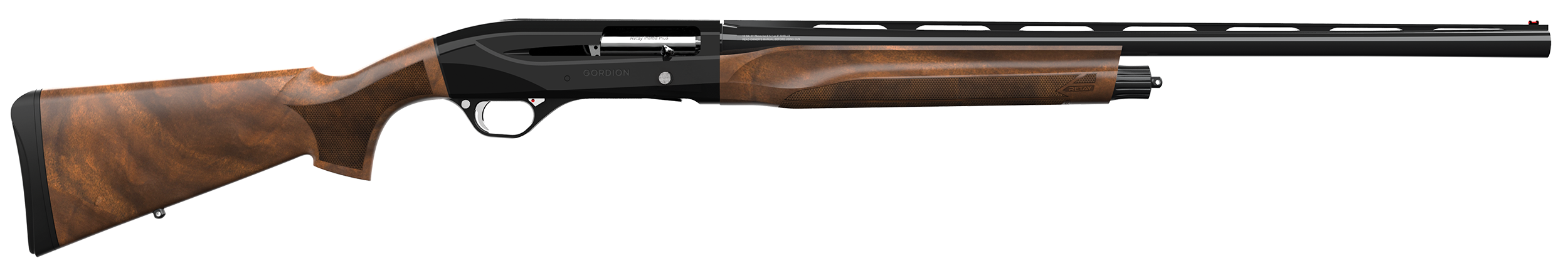 Retay USA Gordion Upland Inertia Plus 12 Gauge 28" 3" 4+1 Semi-Auto Shotgun - Polished Jet Black