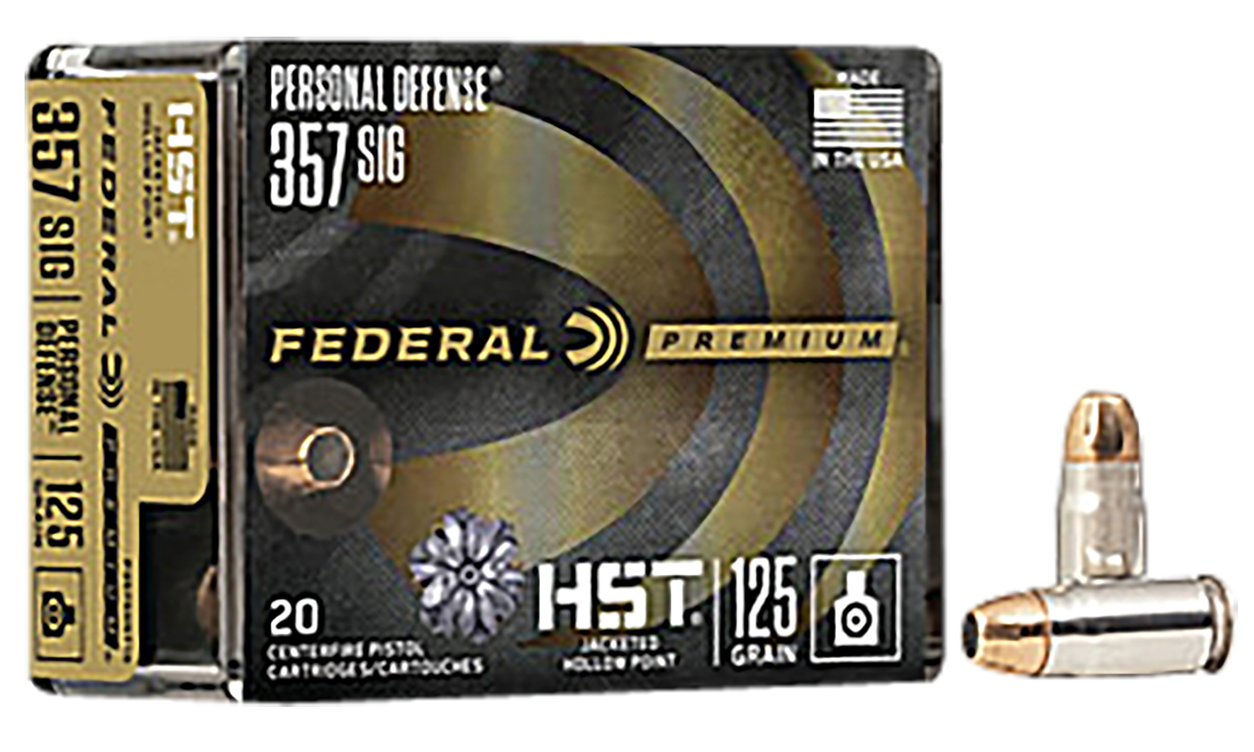 Federal Premium Personal Defense 357 Sig 125gr HST Jacketed Hollow Point 20rd - Box or Case