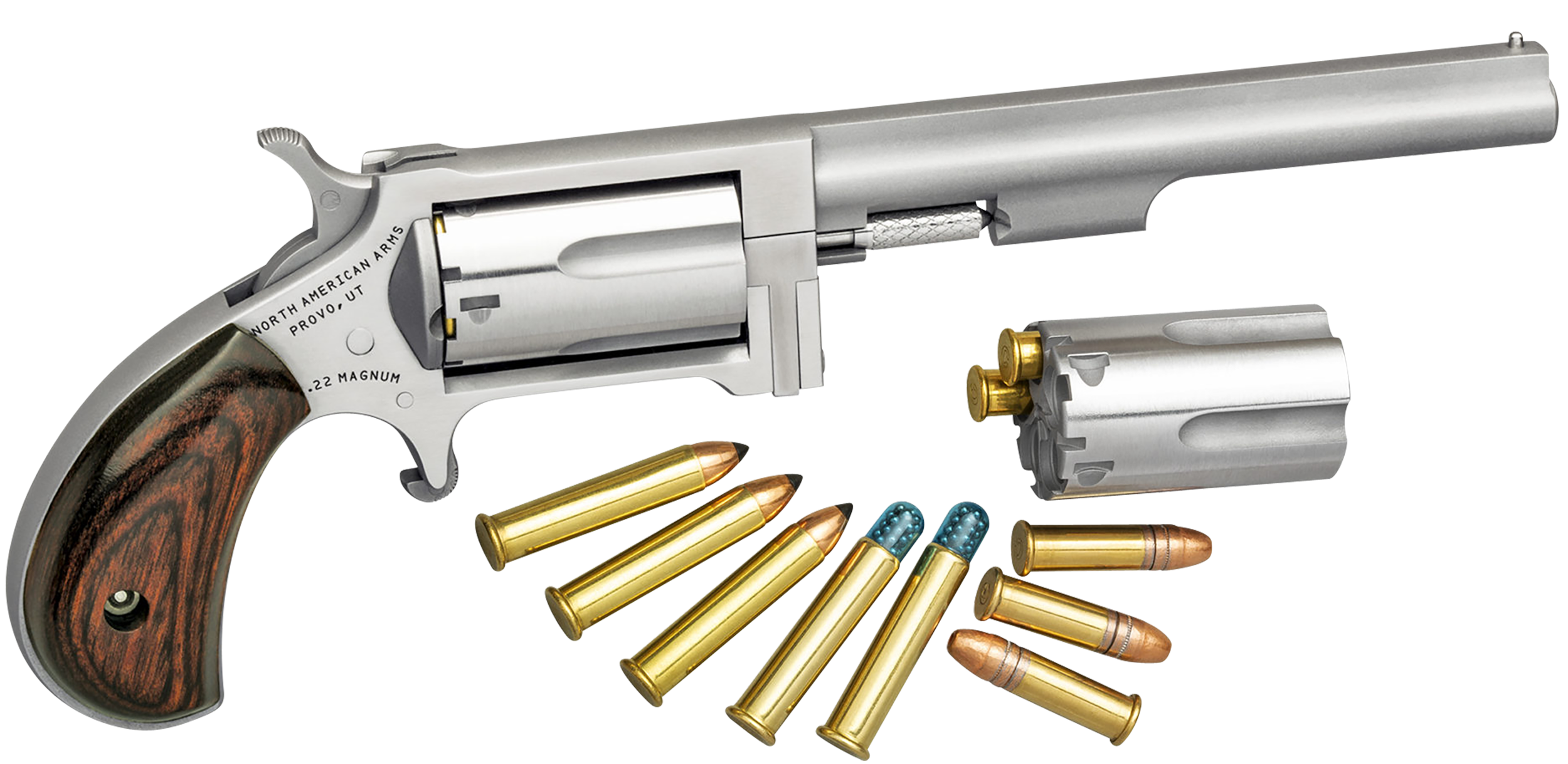 NAA Sidewinder 22 LR/22 WMR 4" 5-Shot SAO Revolver - CA Compliant