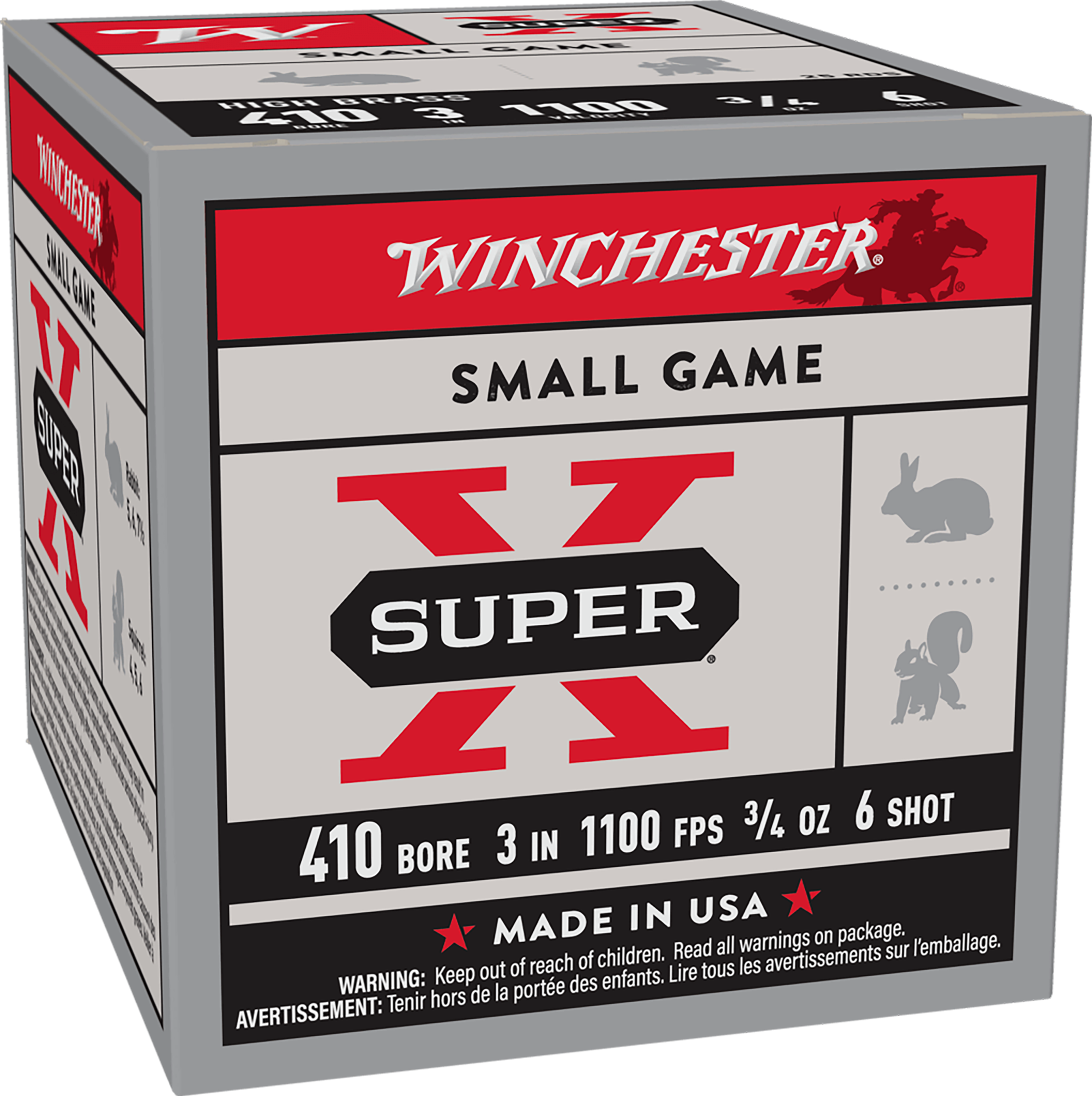 Winchester Ammo Super X High Brass 410 Bore 3" 3/4 oz #6 Shot 25 Rd - Box or Case