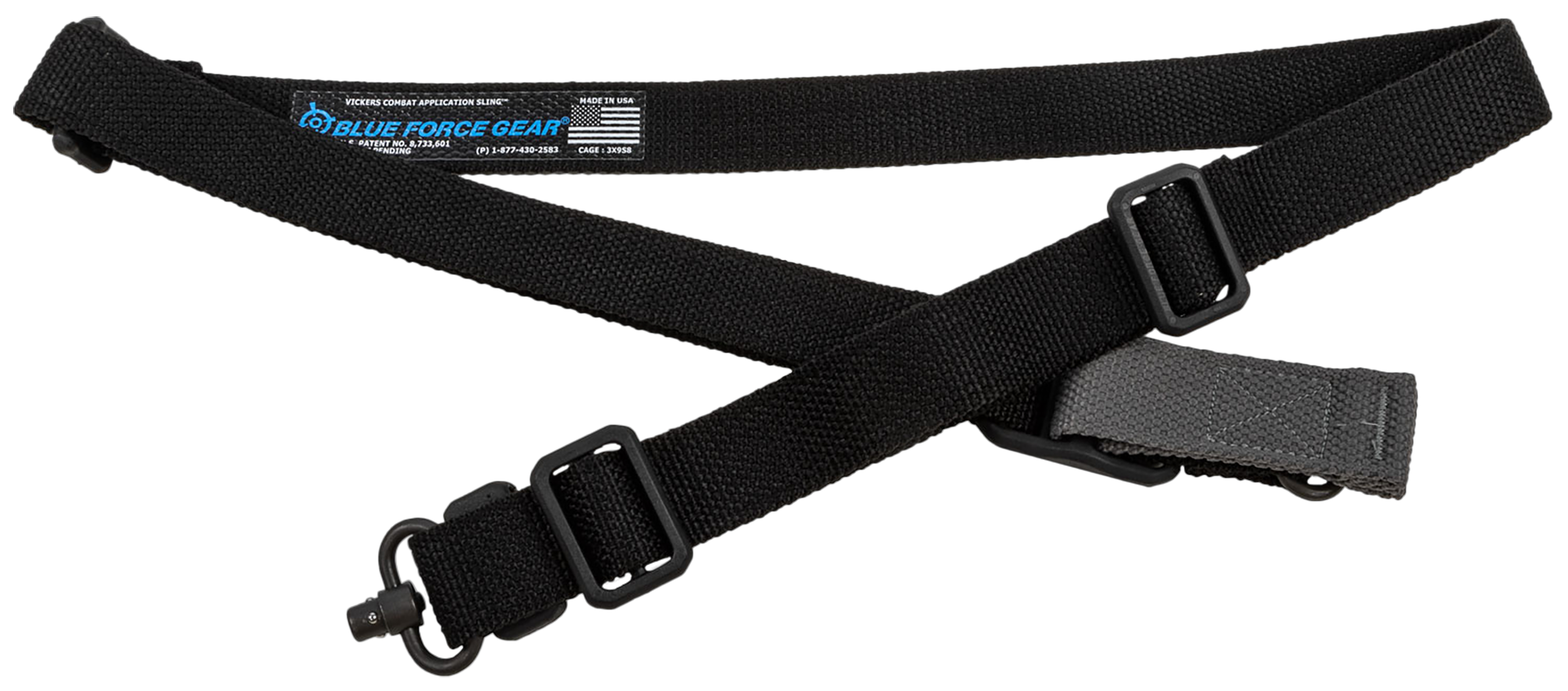 Blue Force Gear Vickers 221 1.25" 54"-64" One-Two Point Push Button Sling - Black Cordura