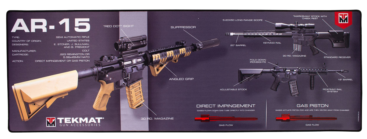 TekMat Ultra 44 AR-15 Cleaning Mat 15" x 44" Rubber - Weapons Platform