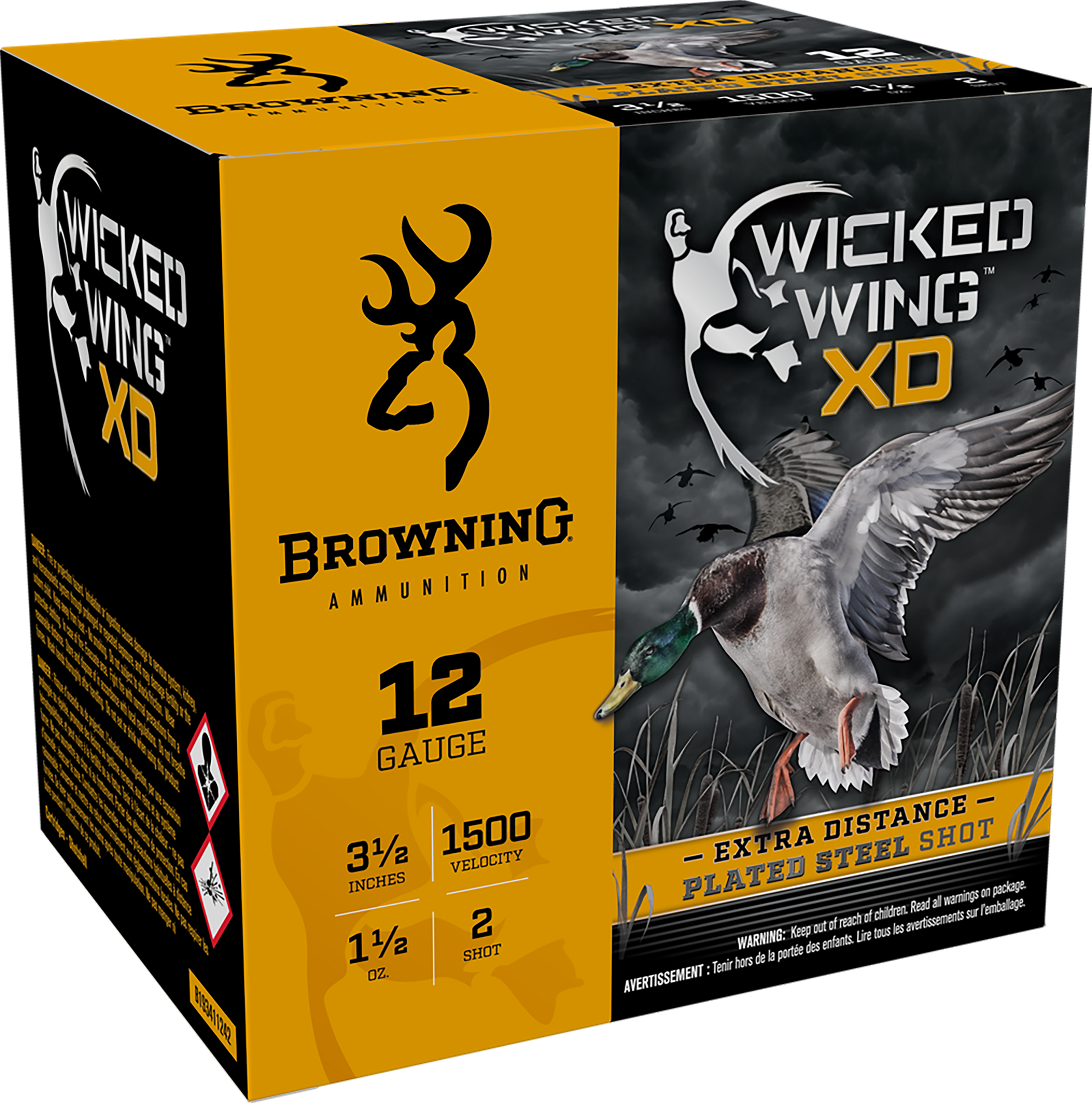 Browning Wicked Wing XD 12 Gauge 3.5" 1 1/2 oz #2 Shot 25 Rd - Box or Case