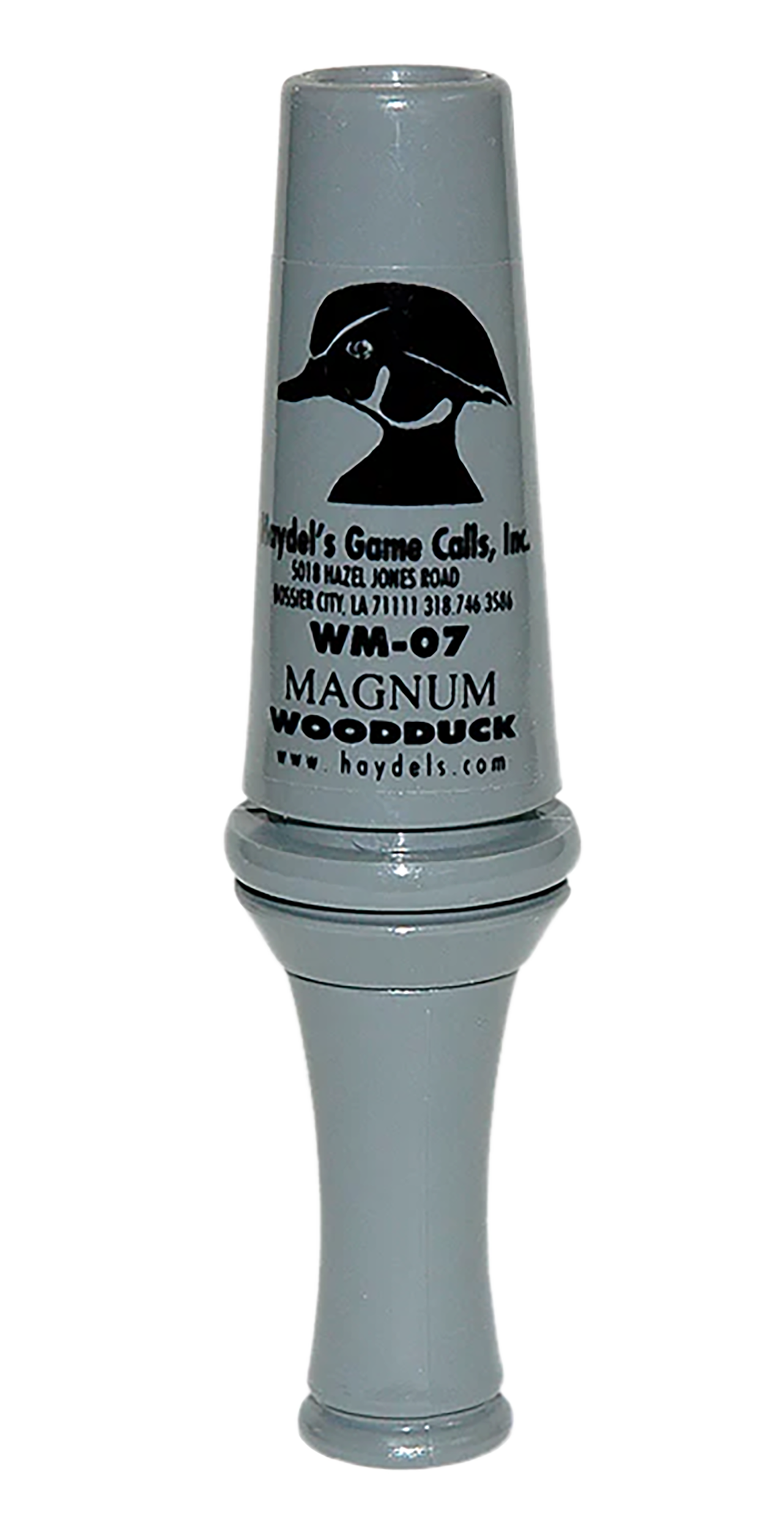 Haydels WM07 Magnum Open Wood Duck Call Single Reed Gray Acrylic