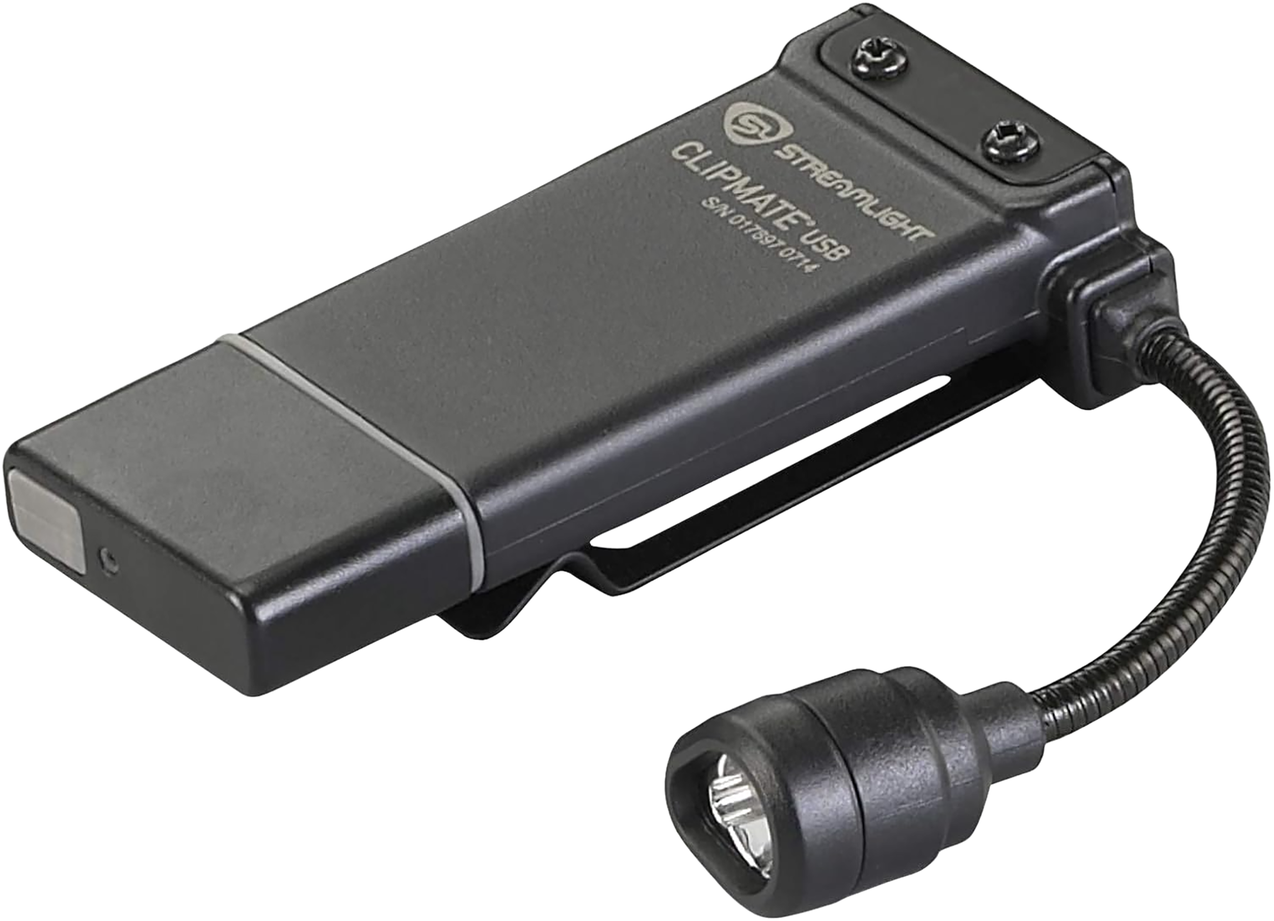Streamlight ClipMate USB Clip-On Light 70/10/0.5/0.2 Lumens White/Red LED - Black