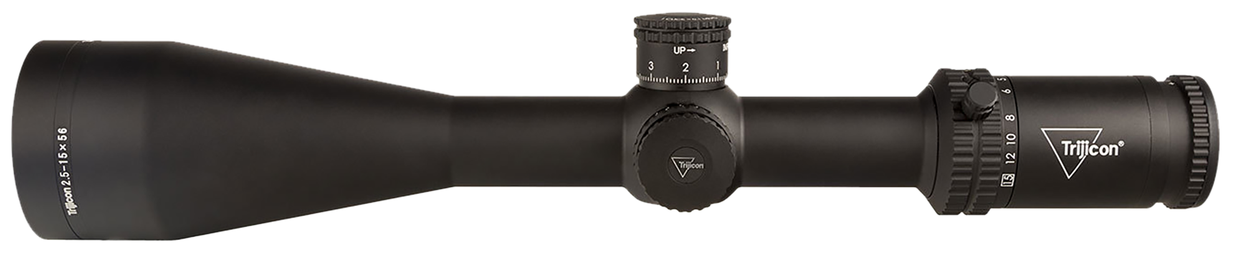 Trijicon Credo 2.5-15x56mm 30mm Tube LED Illuminated Red MRAD Center Dot Riflescope - Matte Black