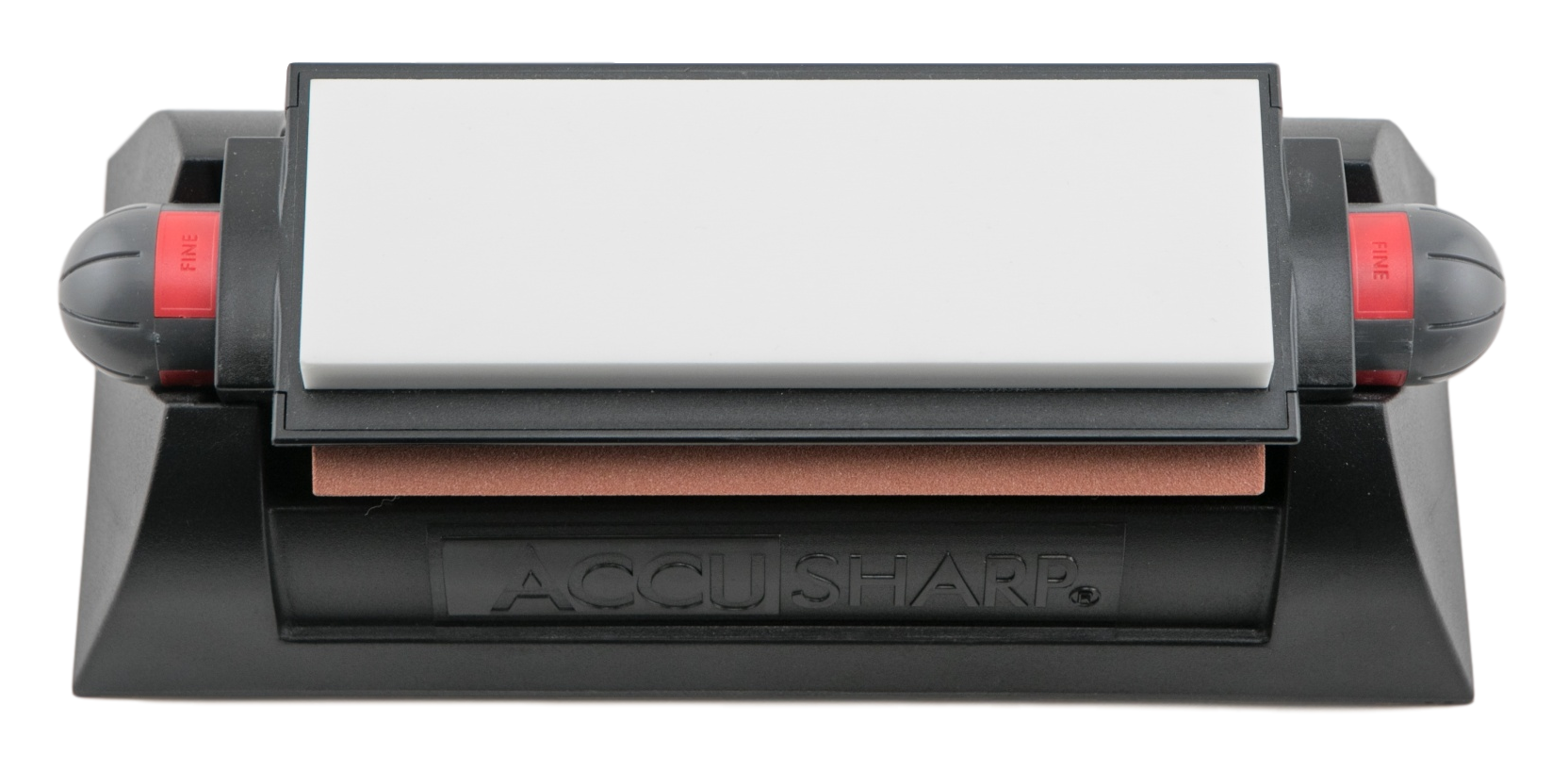 Accusharp 025C Tri-Stone Deluxe Sharpening System Coarse/Medium/Fine Diamond, Alumina, Ceramic Rubber Handle