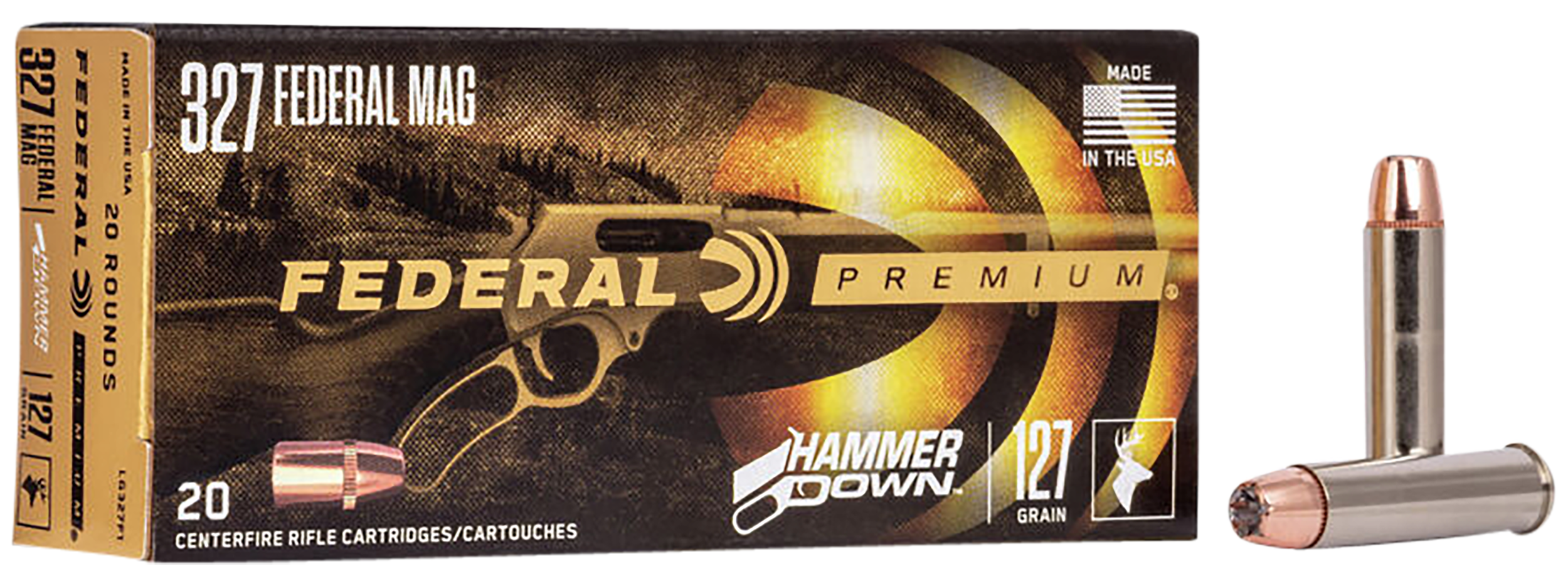 Federal Premium HammerDown 327 Federal Mag 127gr Bonded Hollow Point 20rd - Box or Case