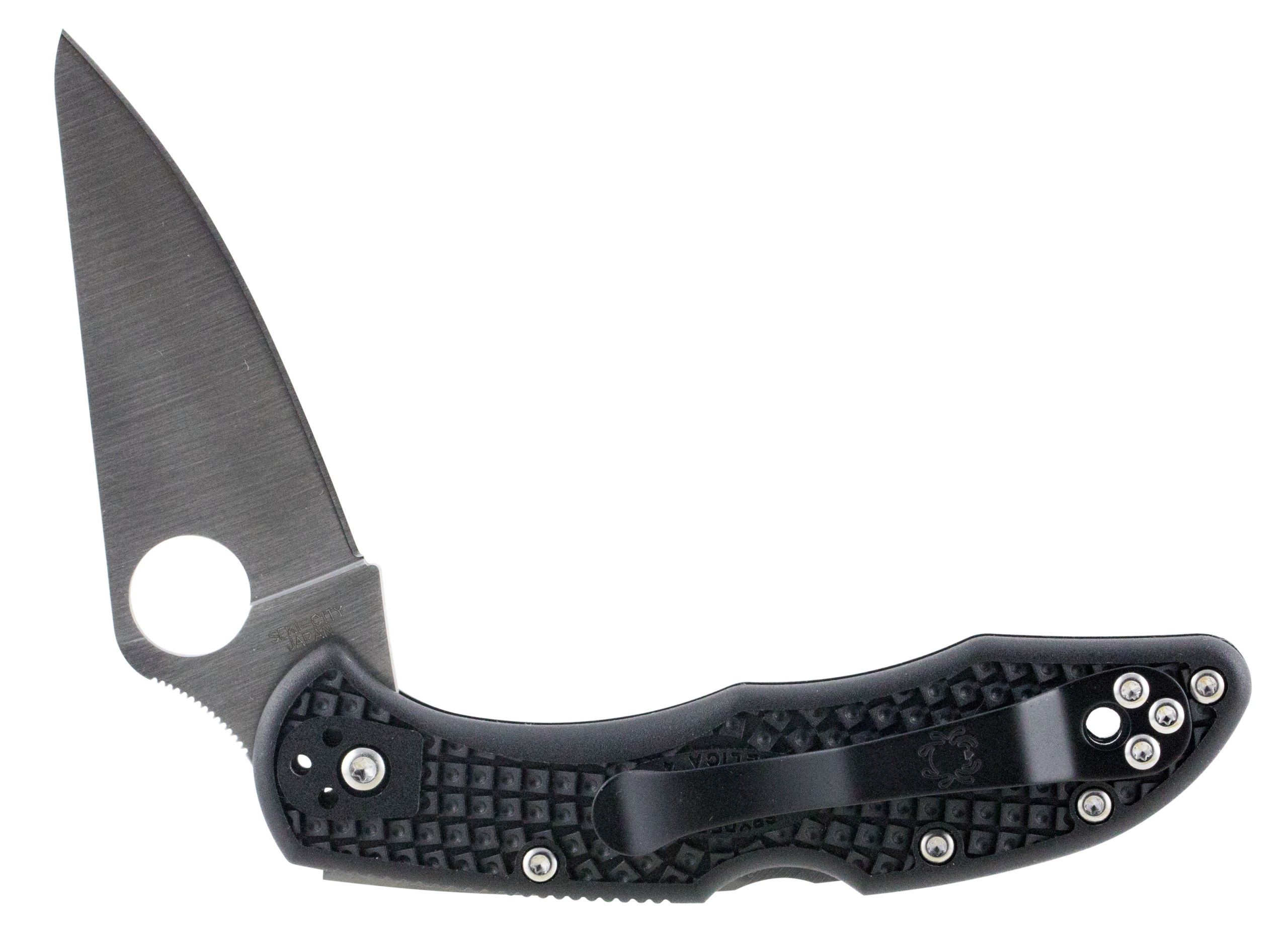 Spyderco C11FPBK Delica 4 Lightweight 2.88" VG-10 Flat Ground Plain Edge Black FRN Folding Knife