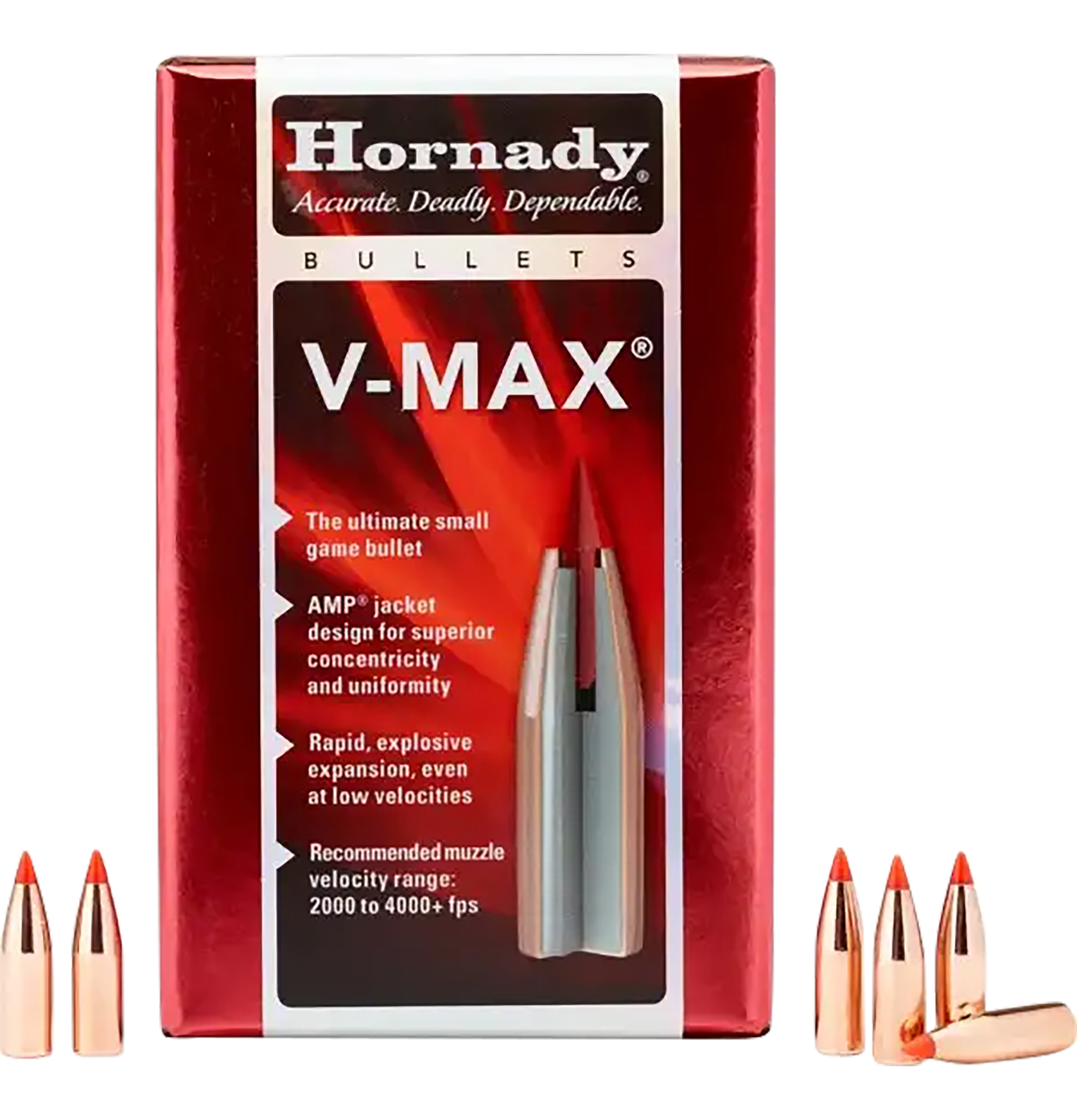 Hornady V-Max 6mm .243 75gr Varmint Reloading Bullets 100/Box