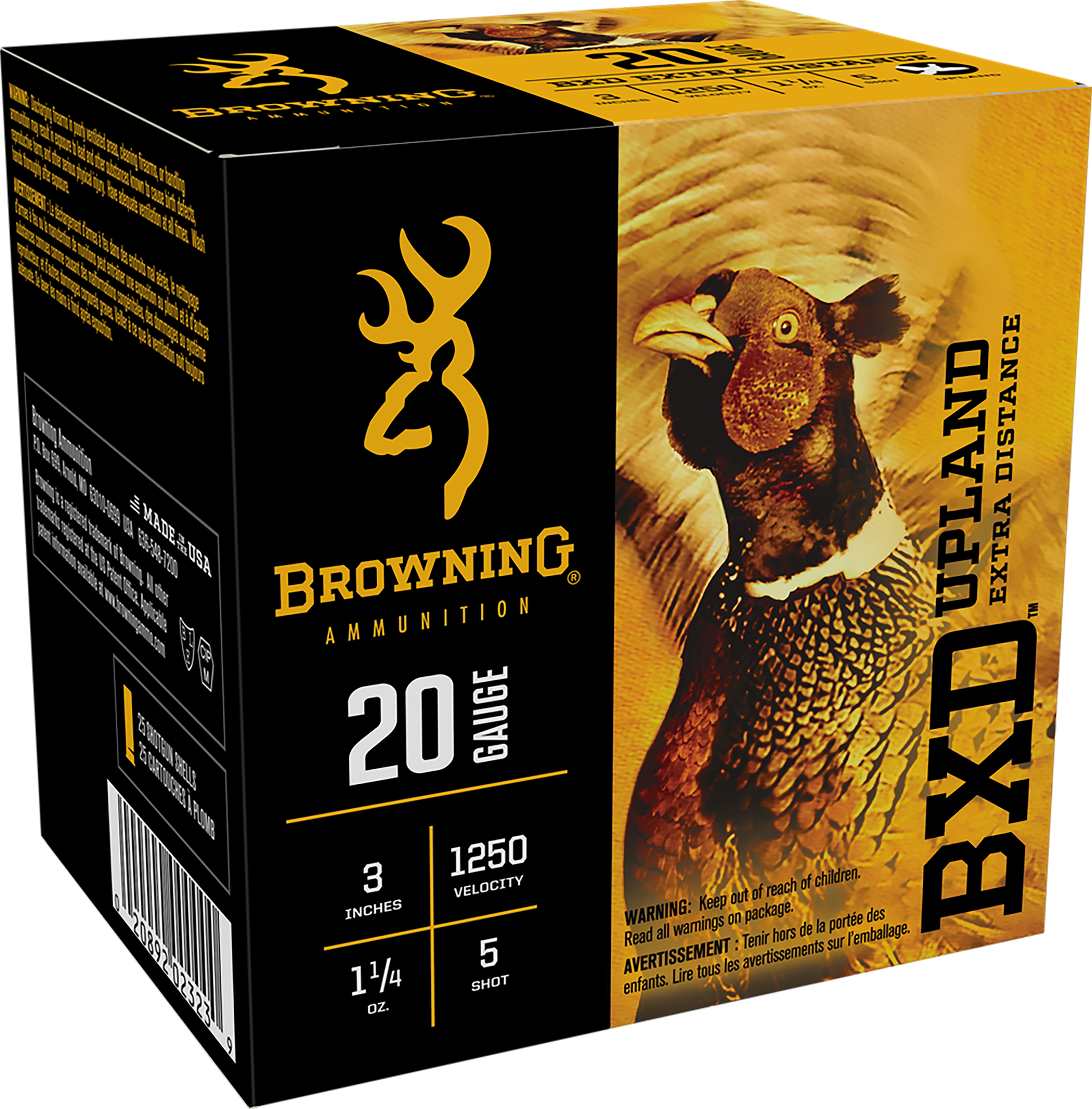 Browning BXD Upland 20 Gauge 3" 1-1/4 oz #5 Shot 25 Rd - Box or Case