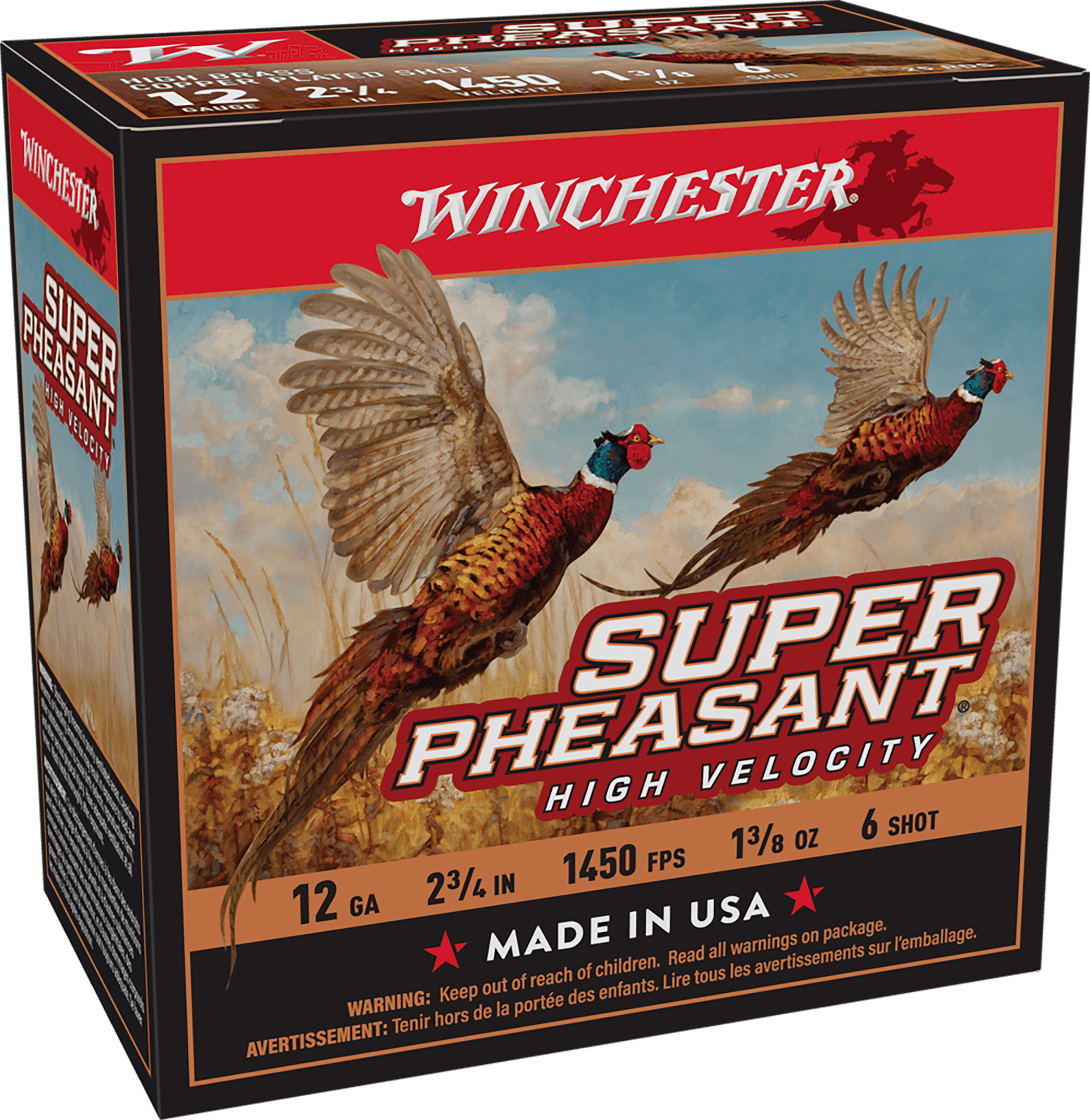Winchester Ammo Super Pheasant HV 12 Gauge 2.75" 1-3/8 oz #6 Shot - Box or Case