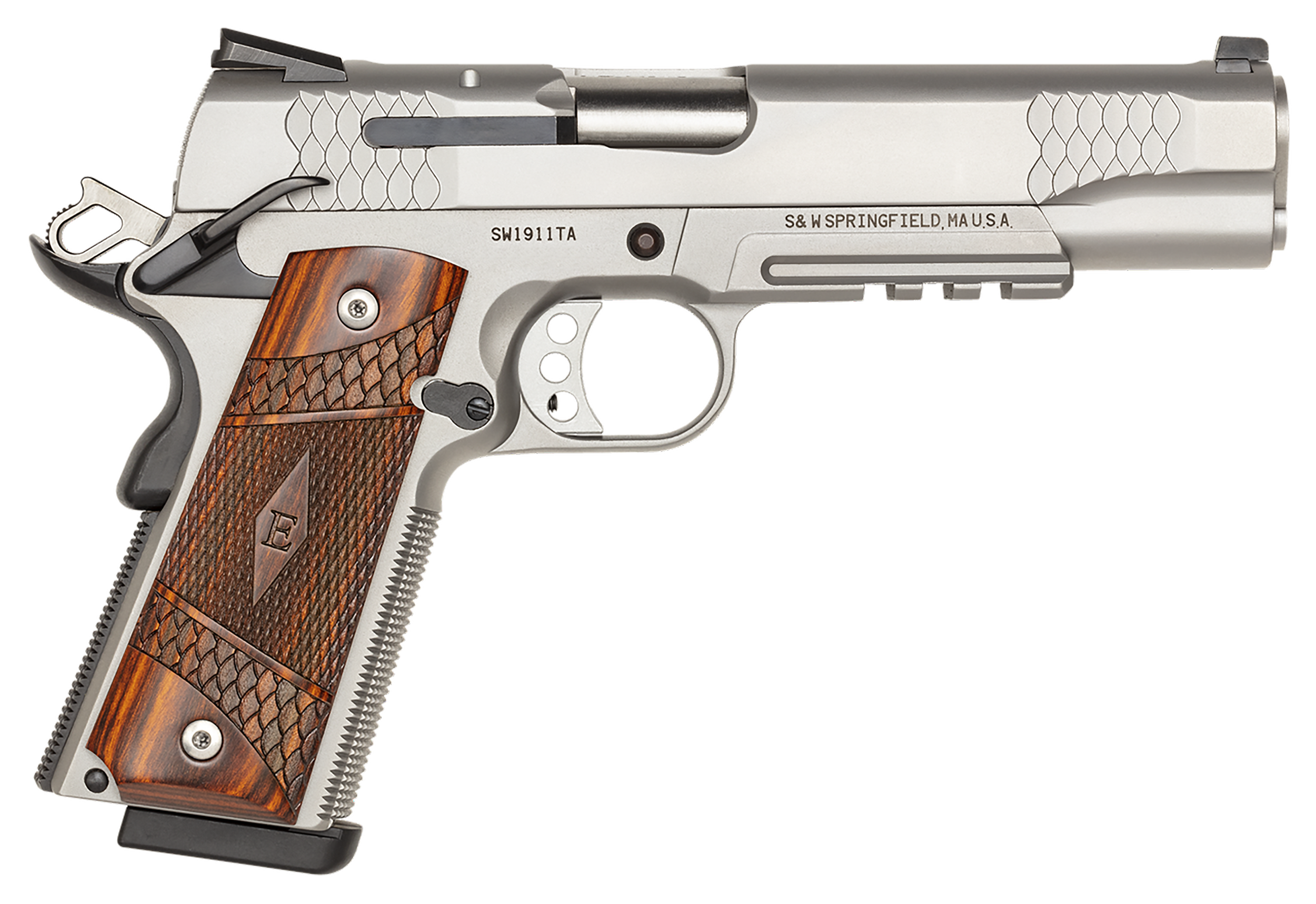 Smith & Wesson 1911 E-Series 45 ACP 5" 8+1 SAO Pistol - Matte Silver