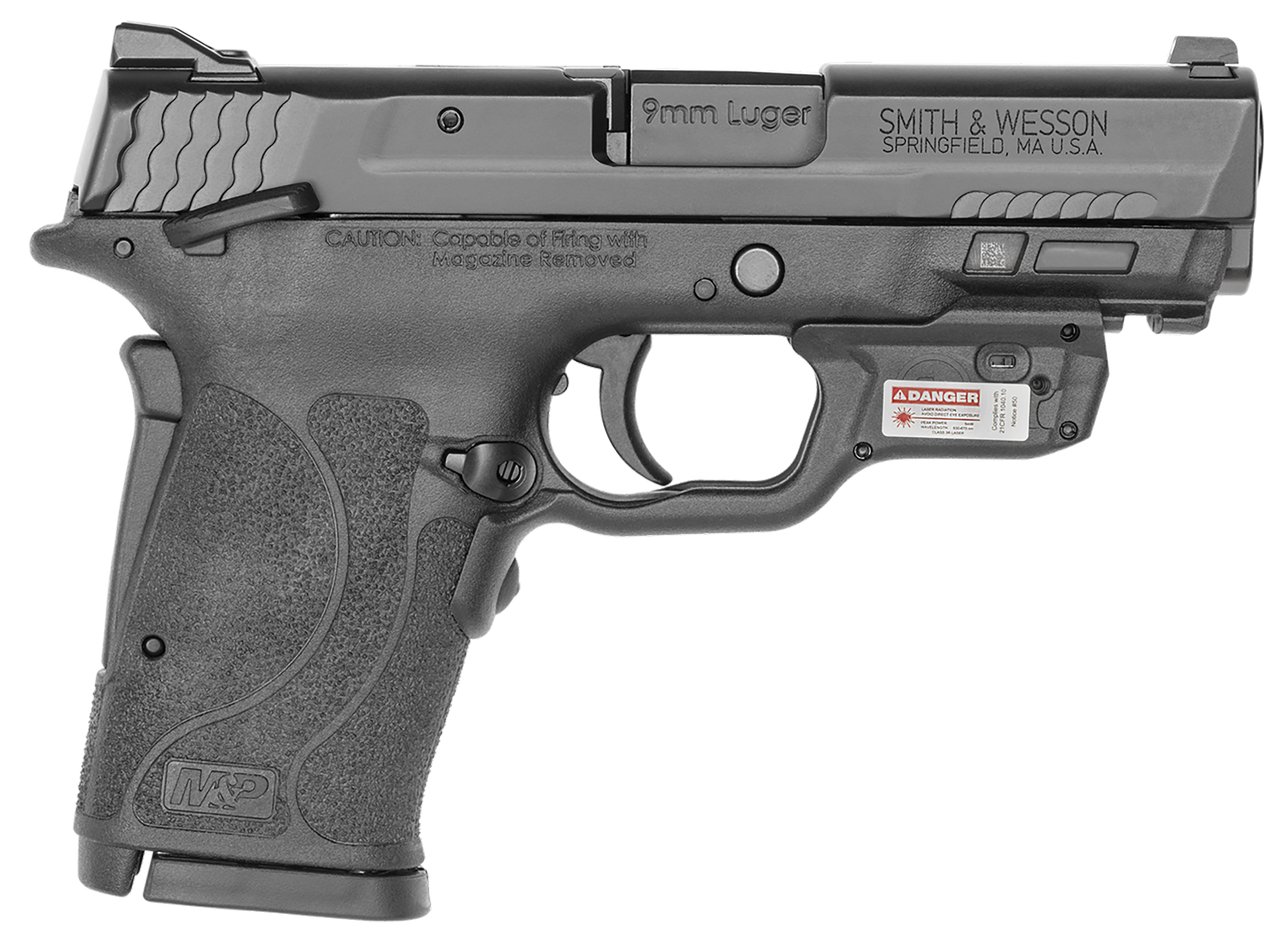 Smith & Wesson M&P9 Shield EZ M2.0 9mm Luger 3.67" 8+1 Semi-Auto Pistol - Manual Safety w/ Crimson Trace Laserguard
