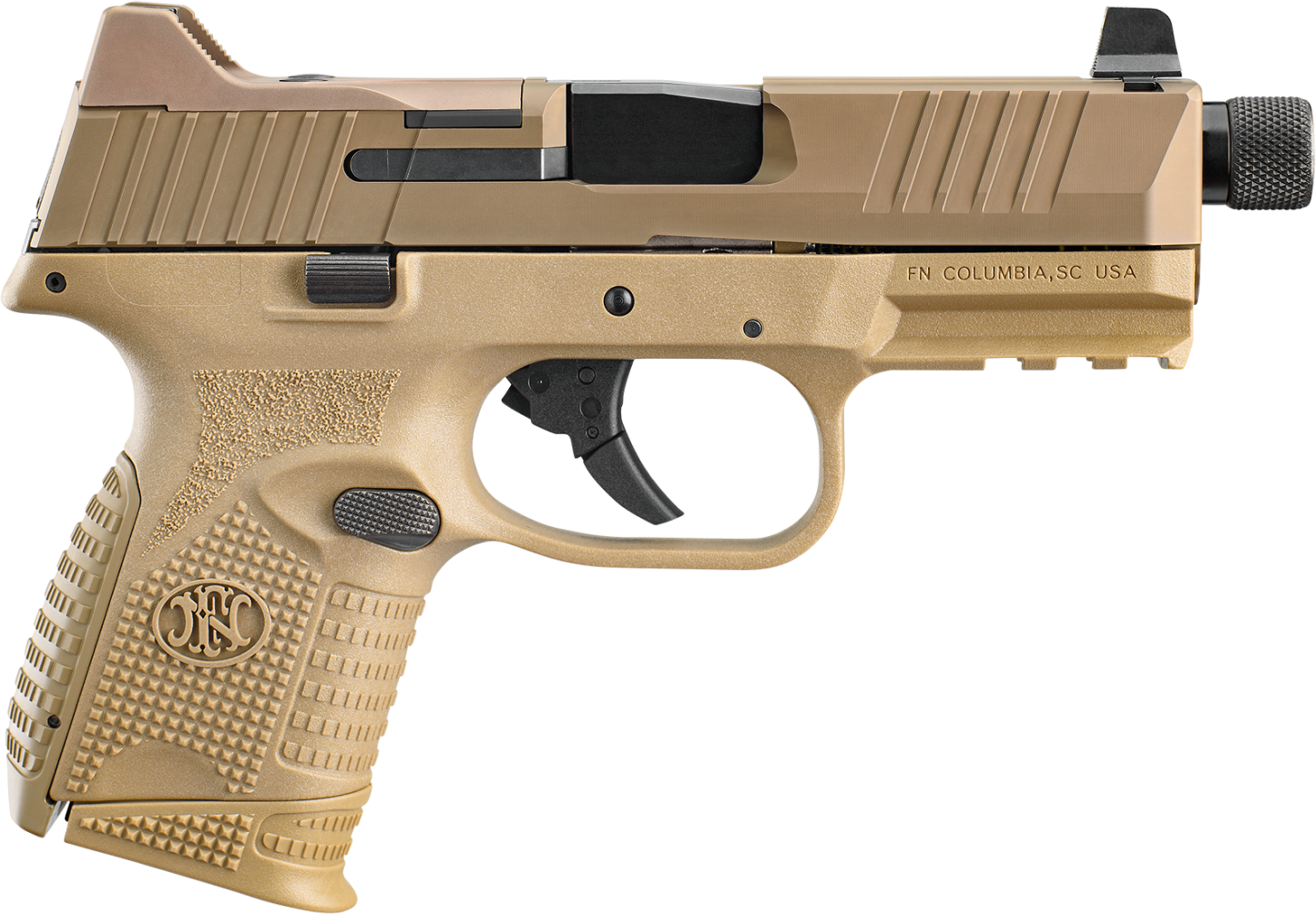 FN 509CT Compact Tactical 9mm Luger 4.32" 10+1 FDE Semi-Auto Pistol - Optic Cut/Threaded