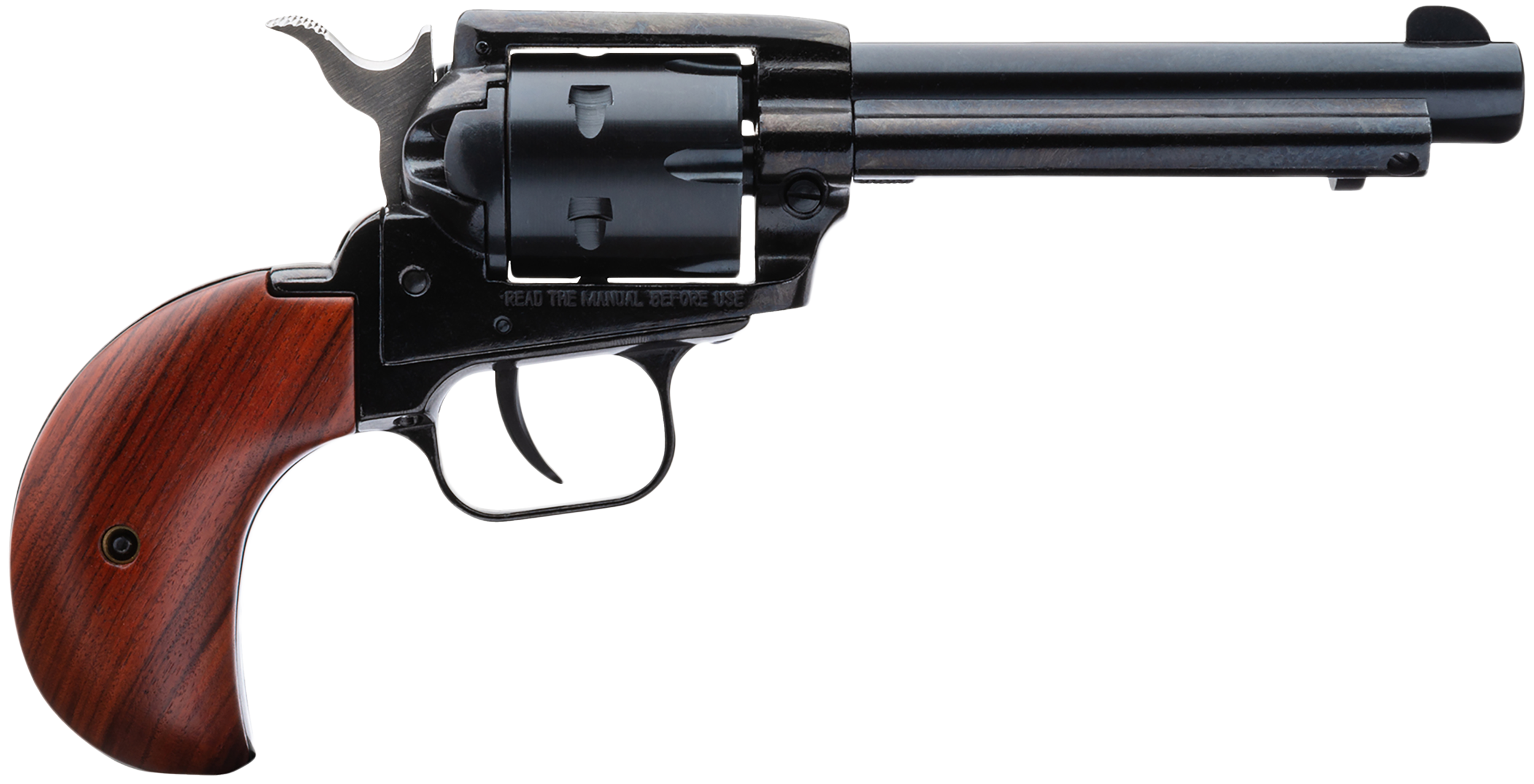 Heritage Mfg Rough Rider 22 LR/22 WMR 4.75" 6-Shot SAO Revolver - Cocobolo Bird Head Grip - Black