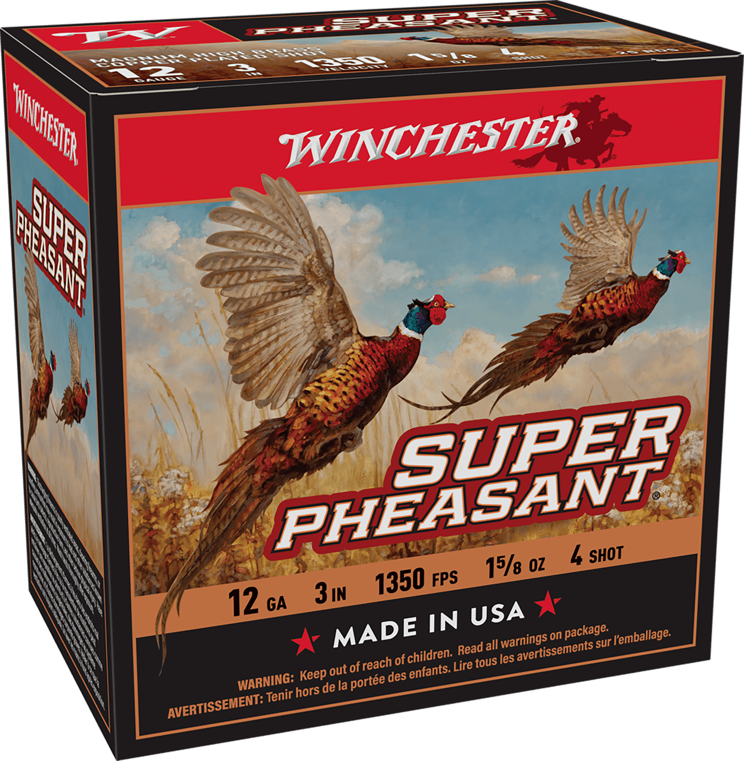 Winchester Super Pheasant Magnum 12 Gauge 3" 1-5/8 oz #4 Shot - Box or Case