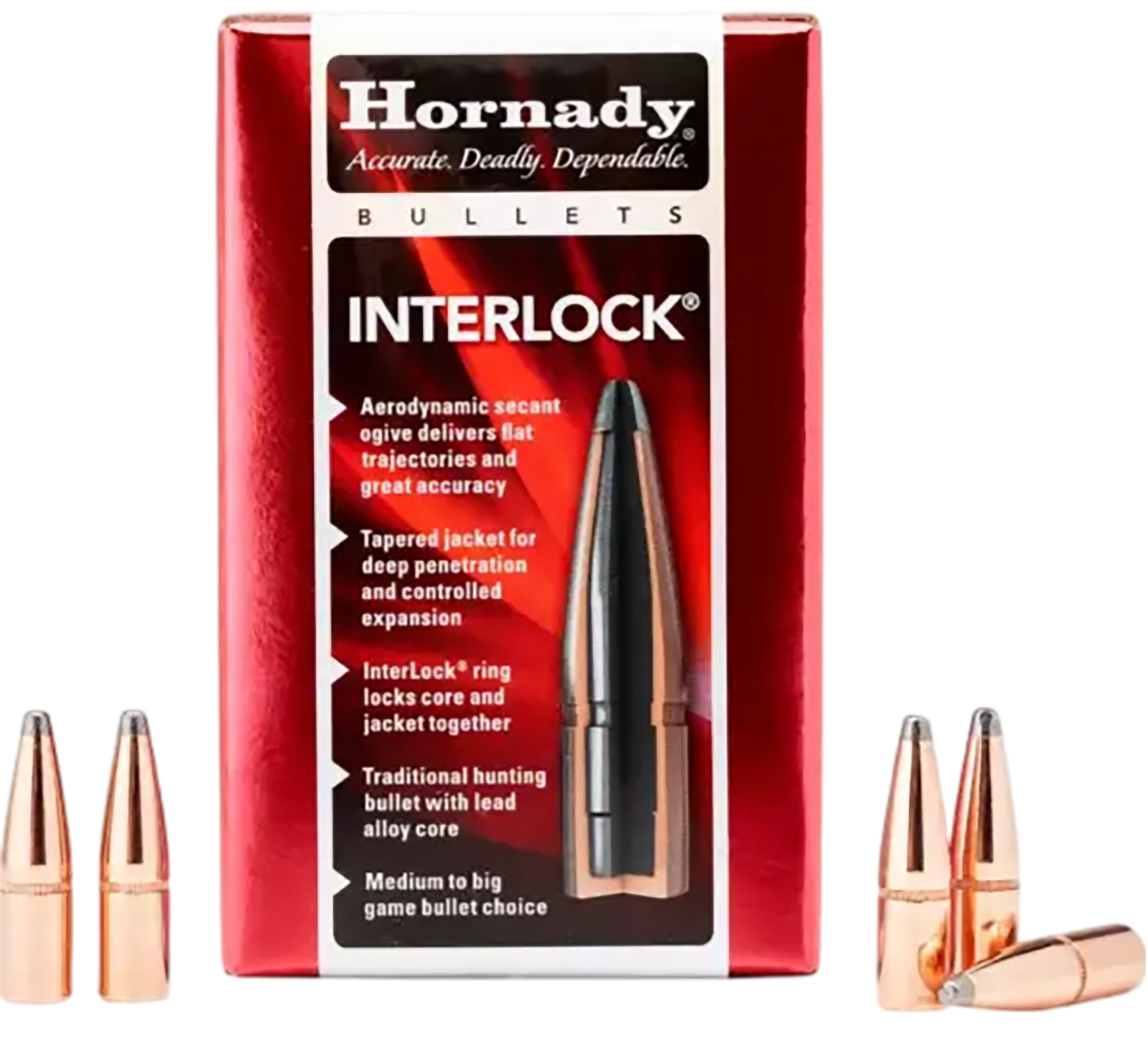 Hornady InterLock 7mm .284 139gr BTSP Reloading Bullets - 100/Box