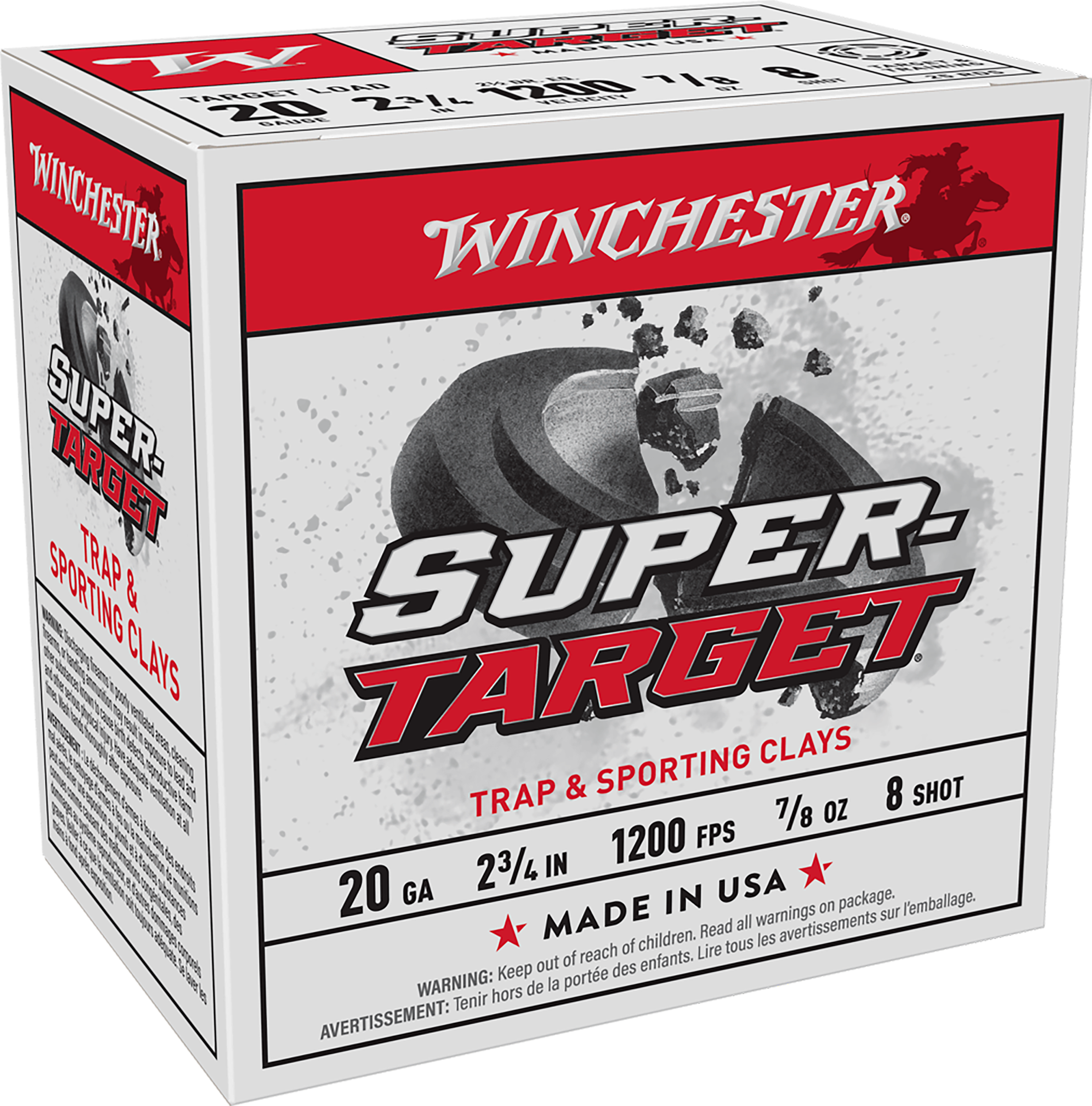 Winchester Ammo Super-Target Heavy 20 Gauge 2.75" 7/8oz #8 Shot 25 Rd - Box or Case